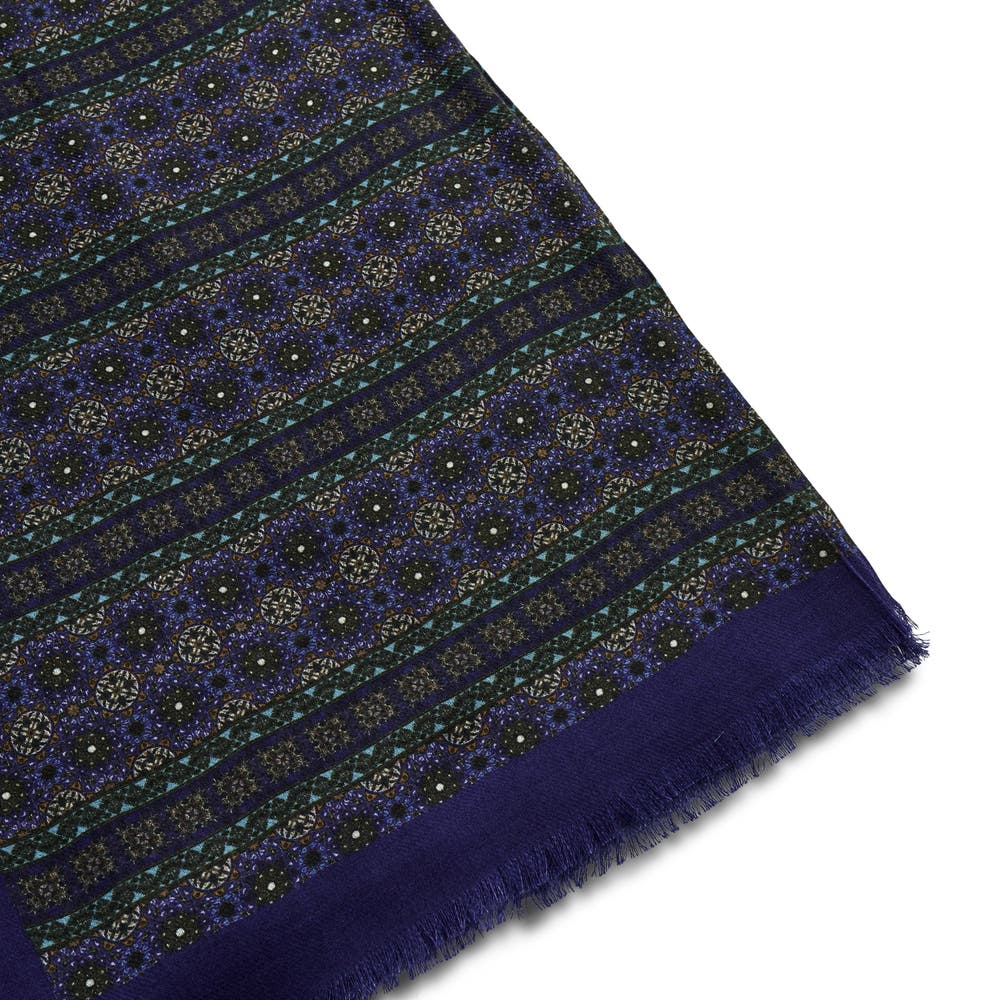hover: Brux | Purple & Green Patterned Cotton Mix Scarf hover: Brux | Purple & Green Patterned Cotton Mix Scarf