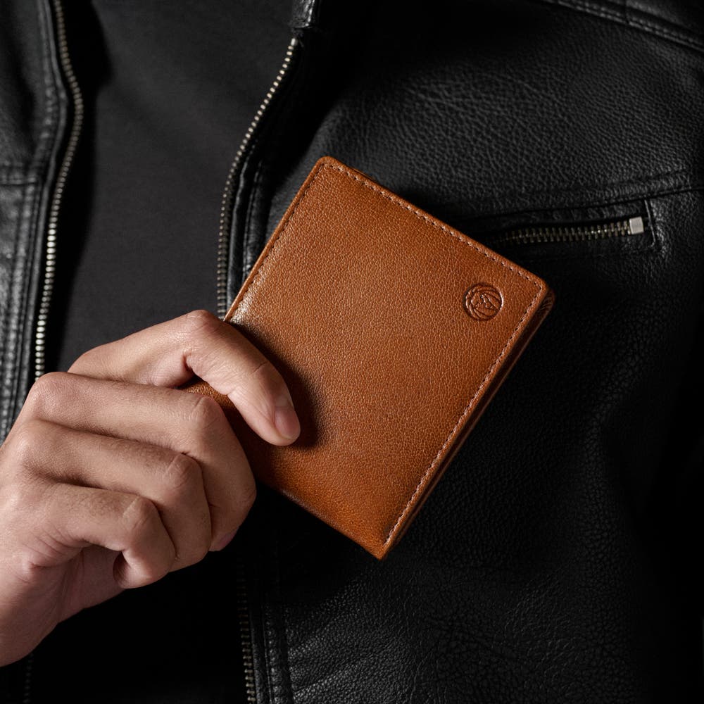 hover: Tan Slim California Leather Wallet hover: Tan Slim California Leather Wallet
