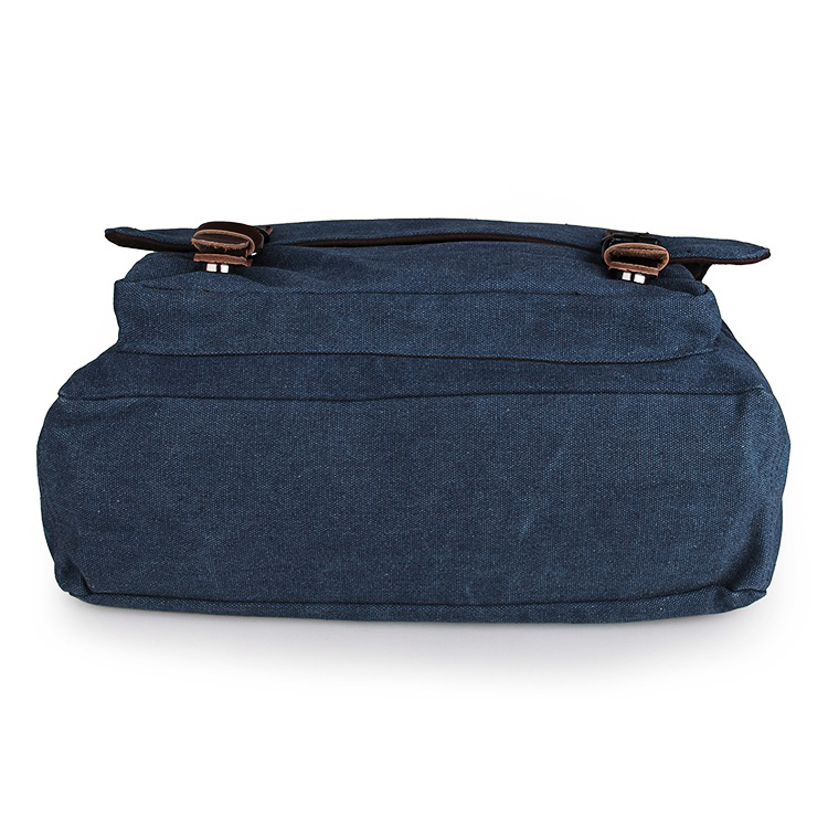 Denim Blue Canvas Satchel - 7