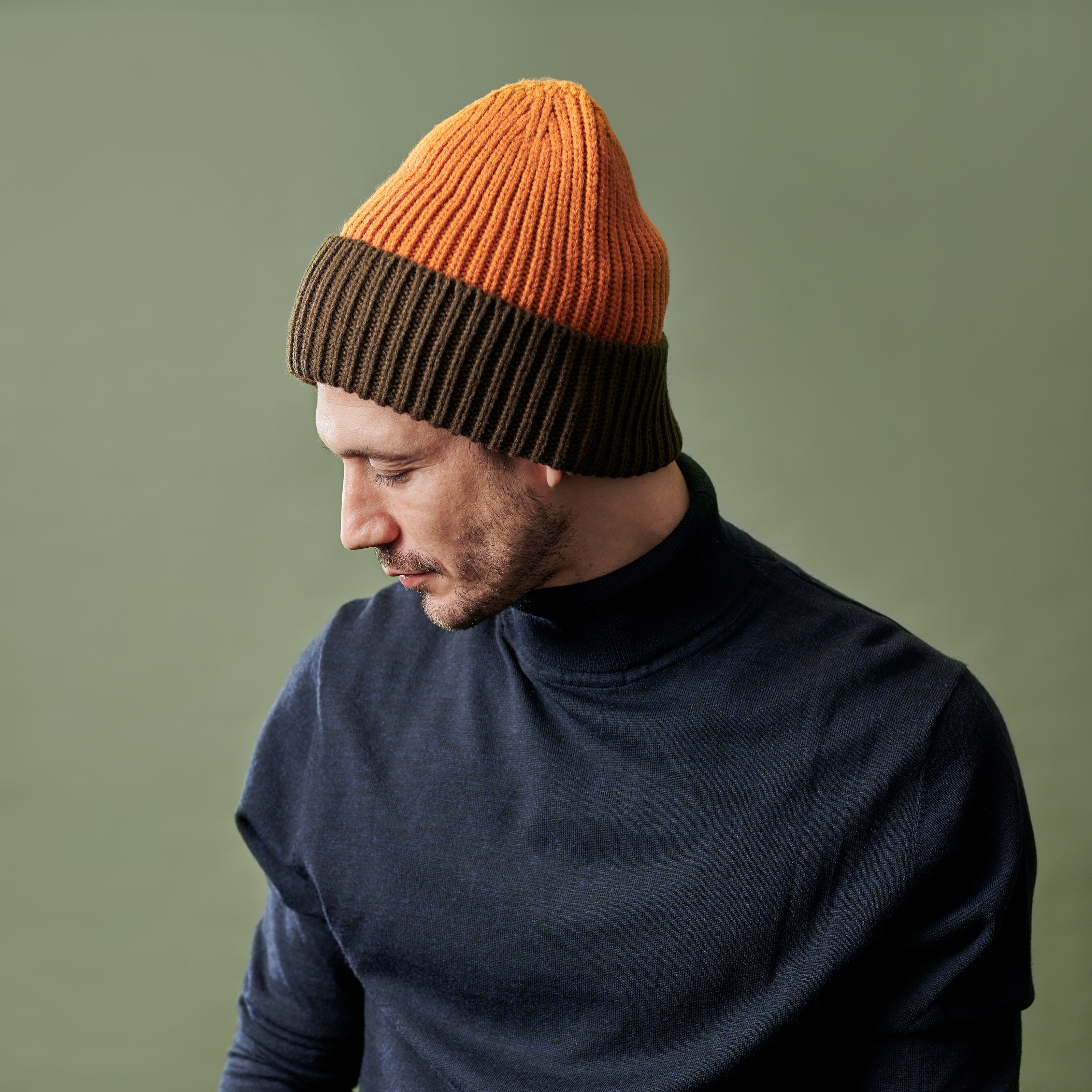 Frencis Braun & Orangenfarbenes Montagna Beanie - 5