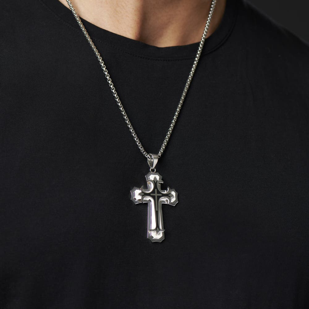 hover: Layered Cross Necklace hover: Layered Cross Necklace
