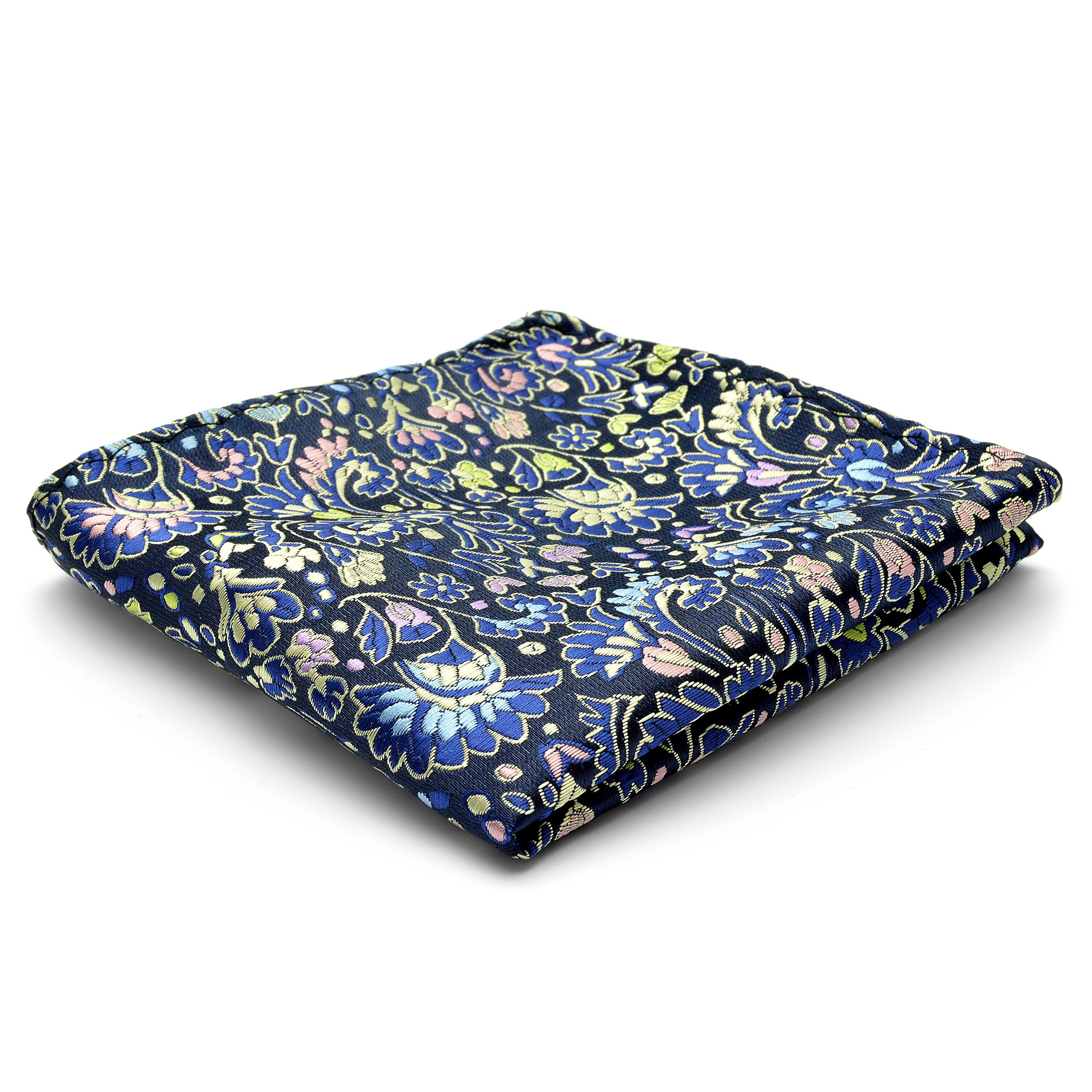 Fazzoletto da taschino in seta fantasia floreale  - 1