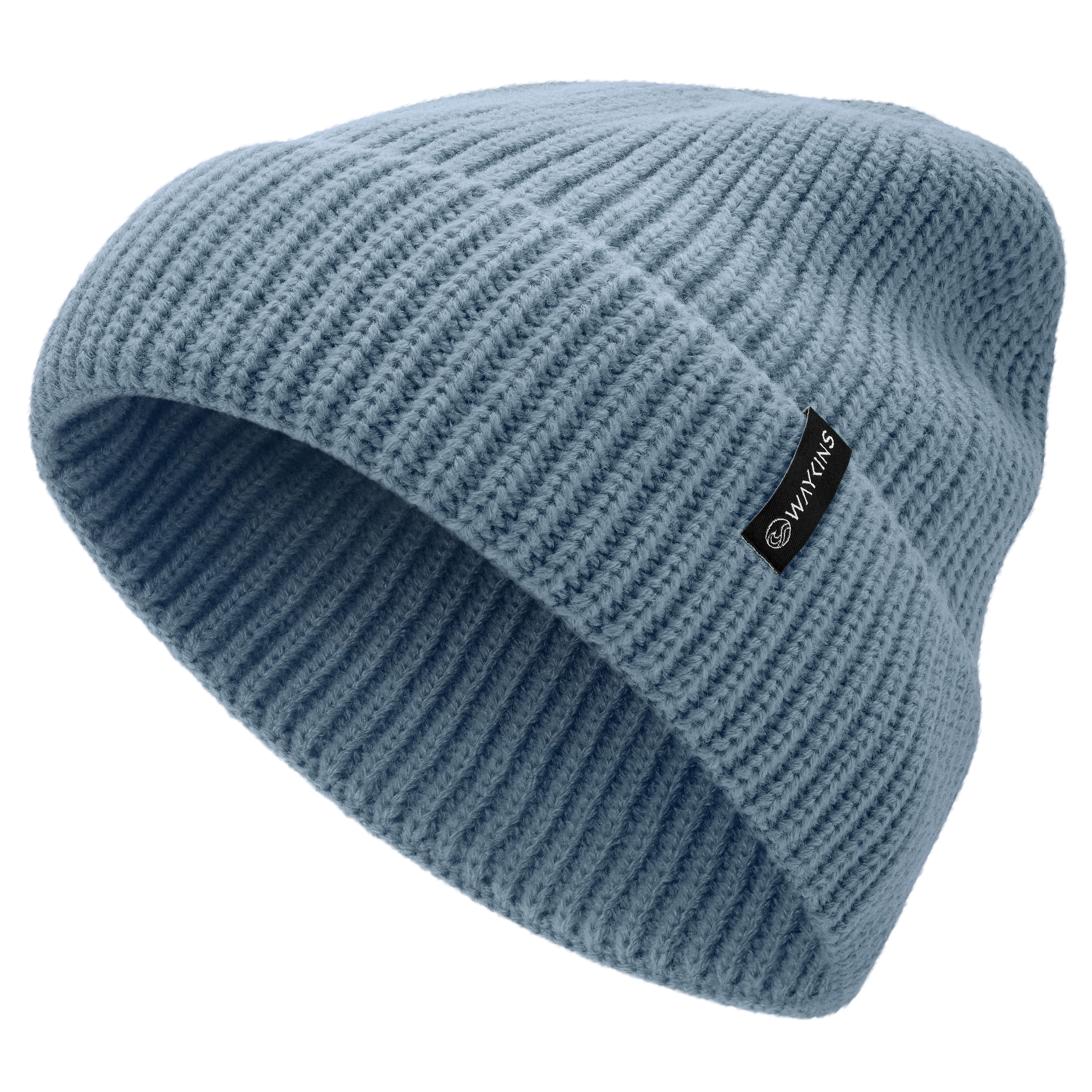 Baltic | Blaue Rippstrick-Beanie aus Acryl