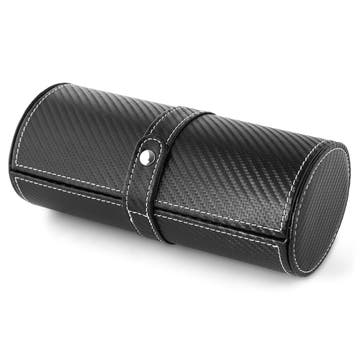 Black PU Leather Watch & Cufflink Roll Case For 2 Watches Black PU Leather Watch & Cufflink Roll Case For 2 Watches