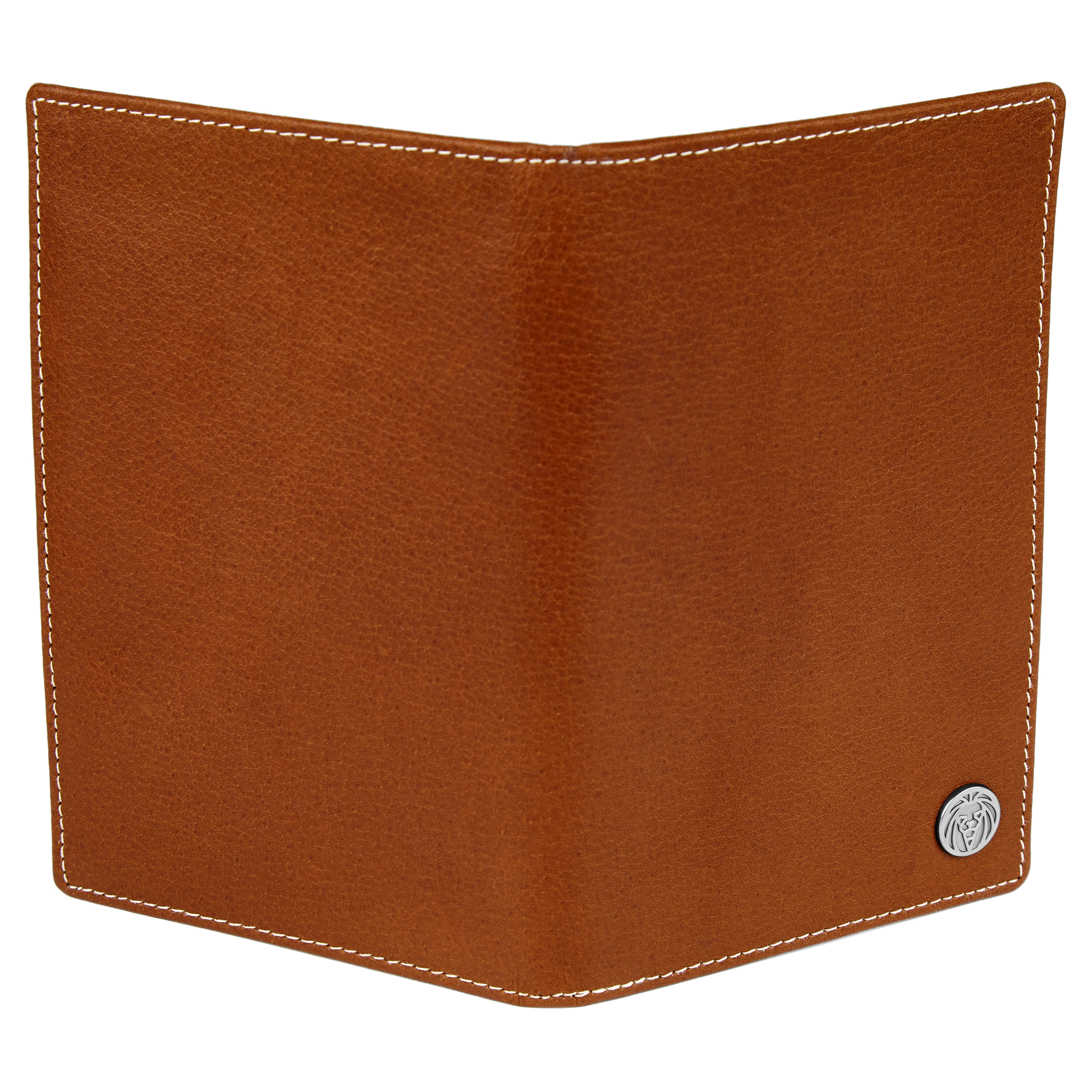 Cartera de viaje grande con tarjetero de cuero canela Oxford  - 3