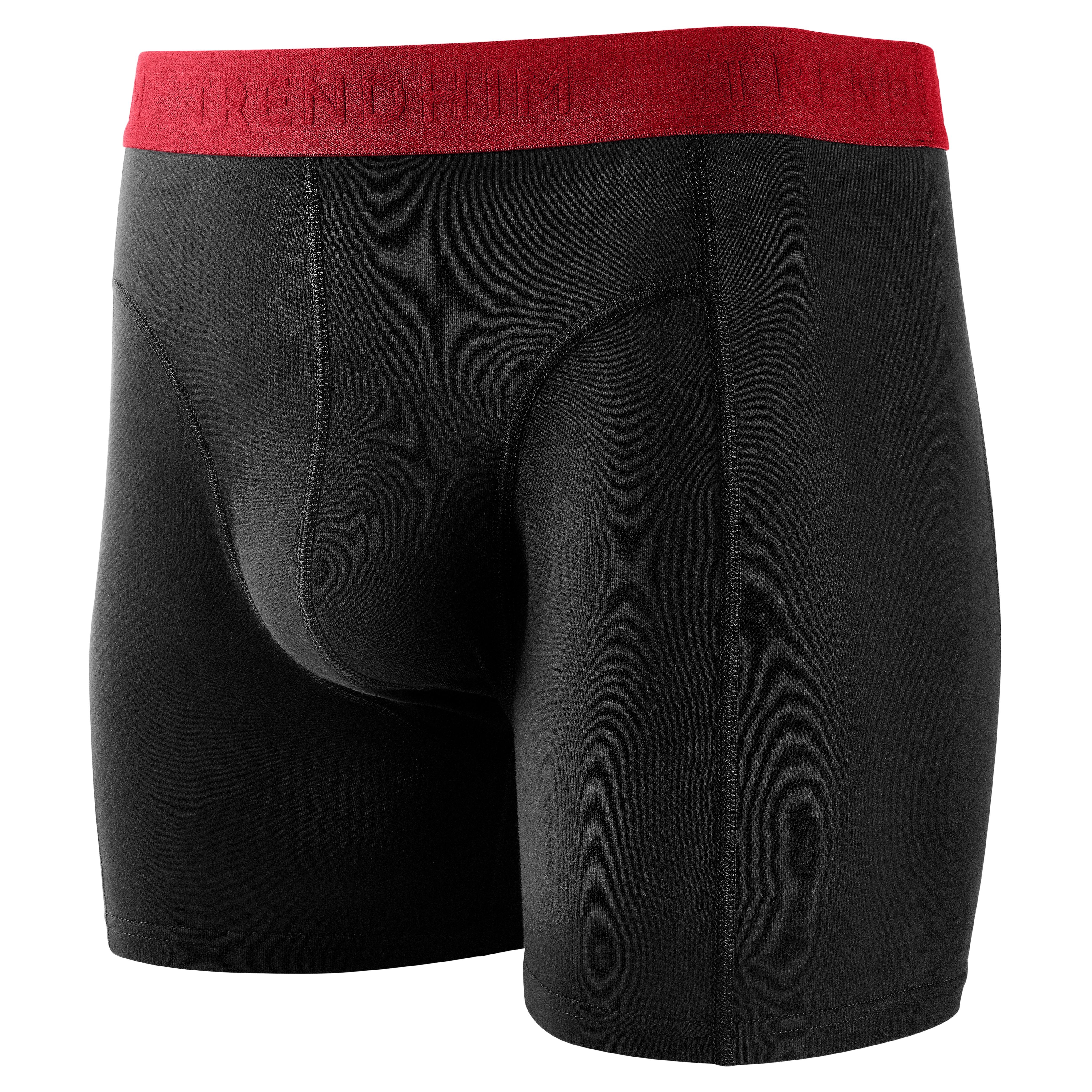 FlexFeel | Zwarte katoenen boxershort met rode tailleband - 2