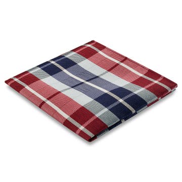 Blue & Bordeaux Checkered Pattern Silk Pocket Square Blue & Bordeaux Checkered Pattern Silk Pocket Square
