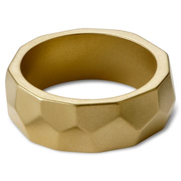 Jax | 9 mm Gold-Tone Faceted Wide Ring