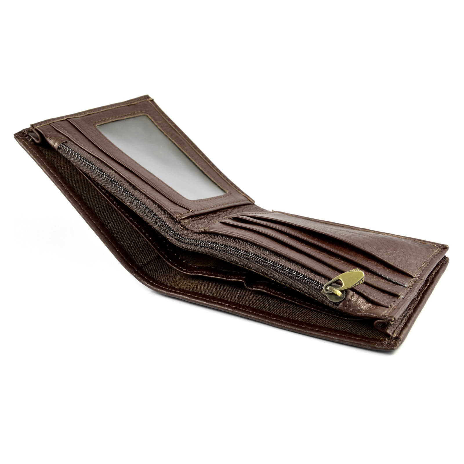 Bruine Klassieke Lederen Portemonnee - 5