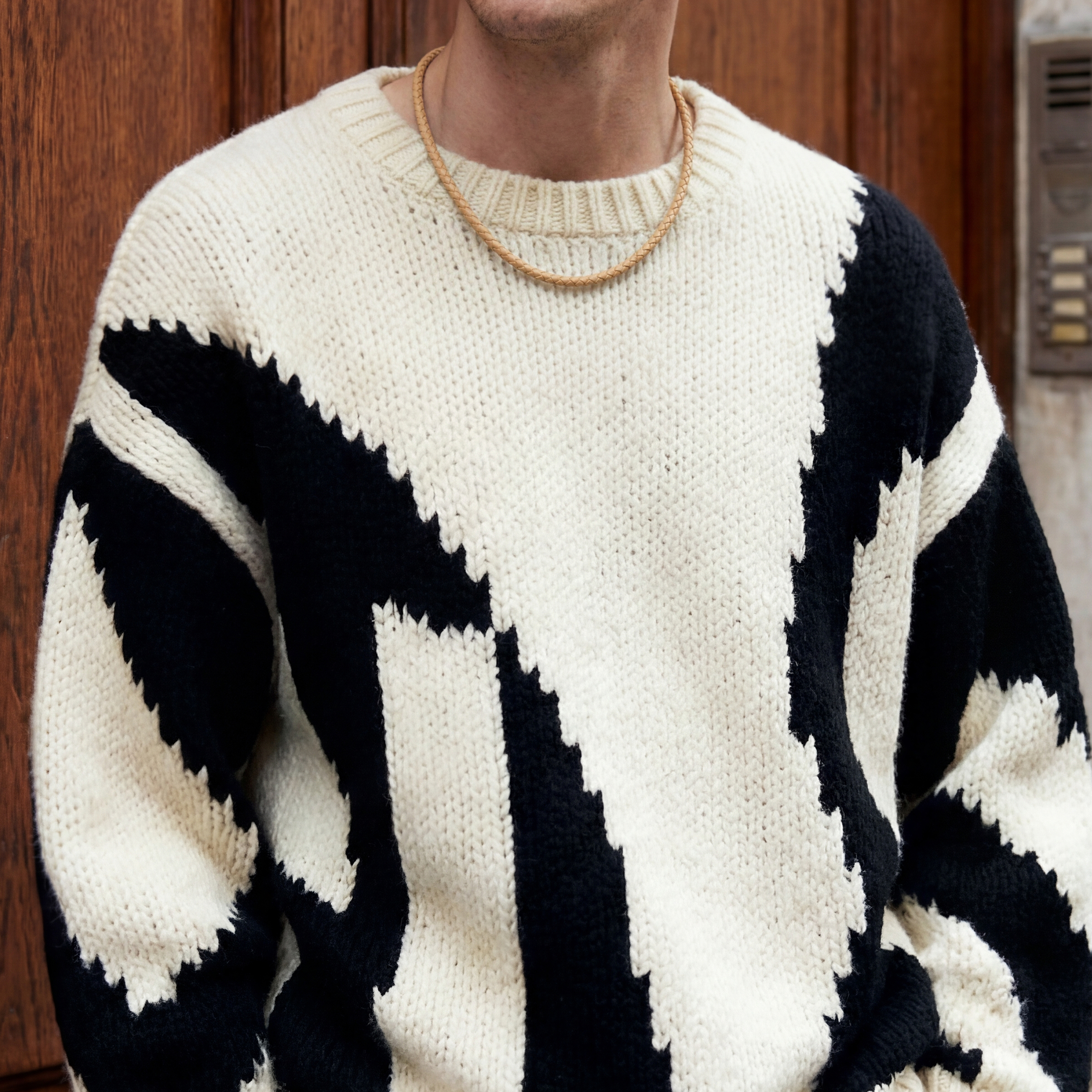 Tenvis | 5 mm Sandfarvet Læder Halskæde - 2