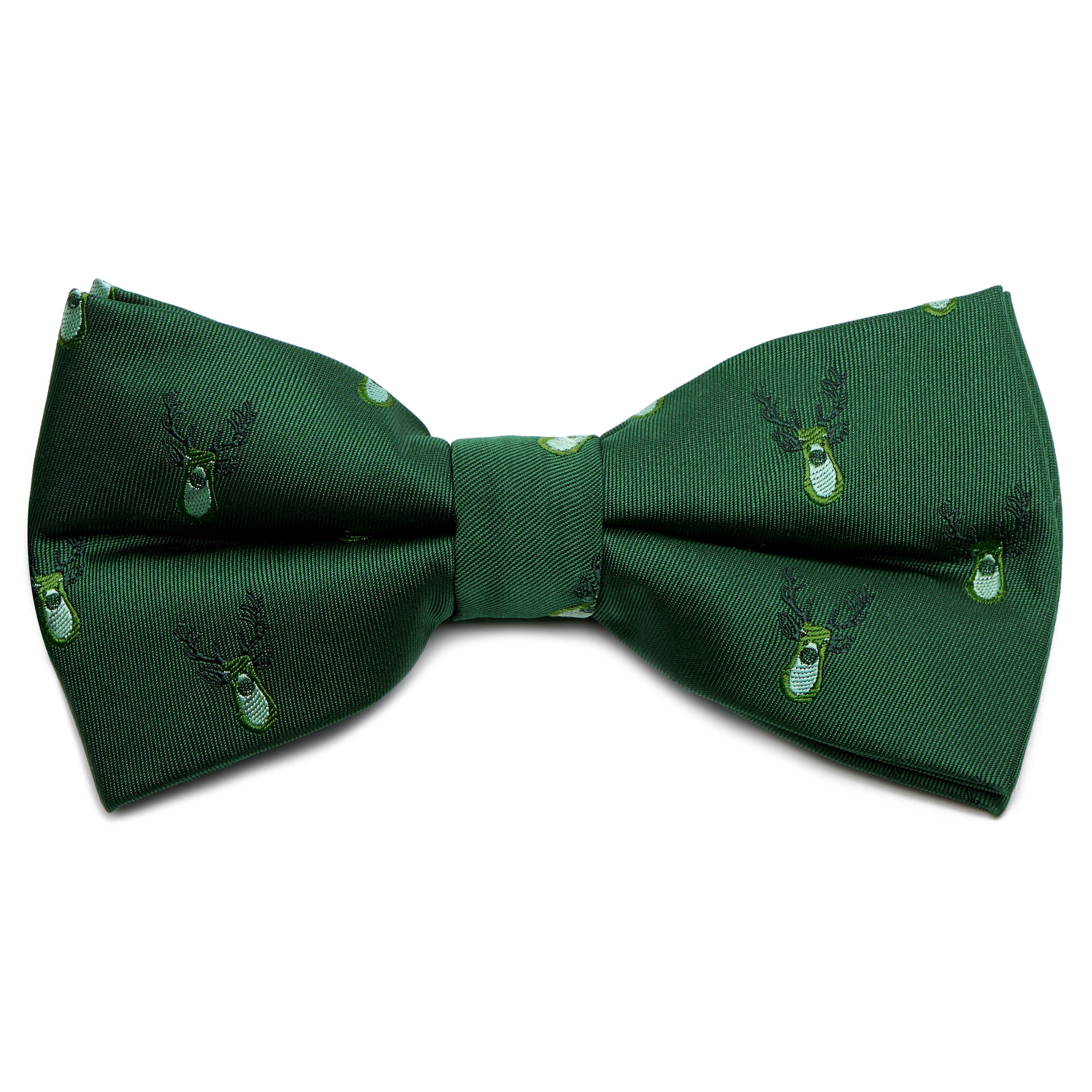 Forest Green Christmas Reindeer Pre-Tied Bow Tie