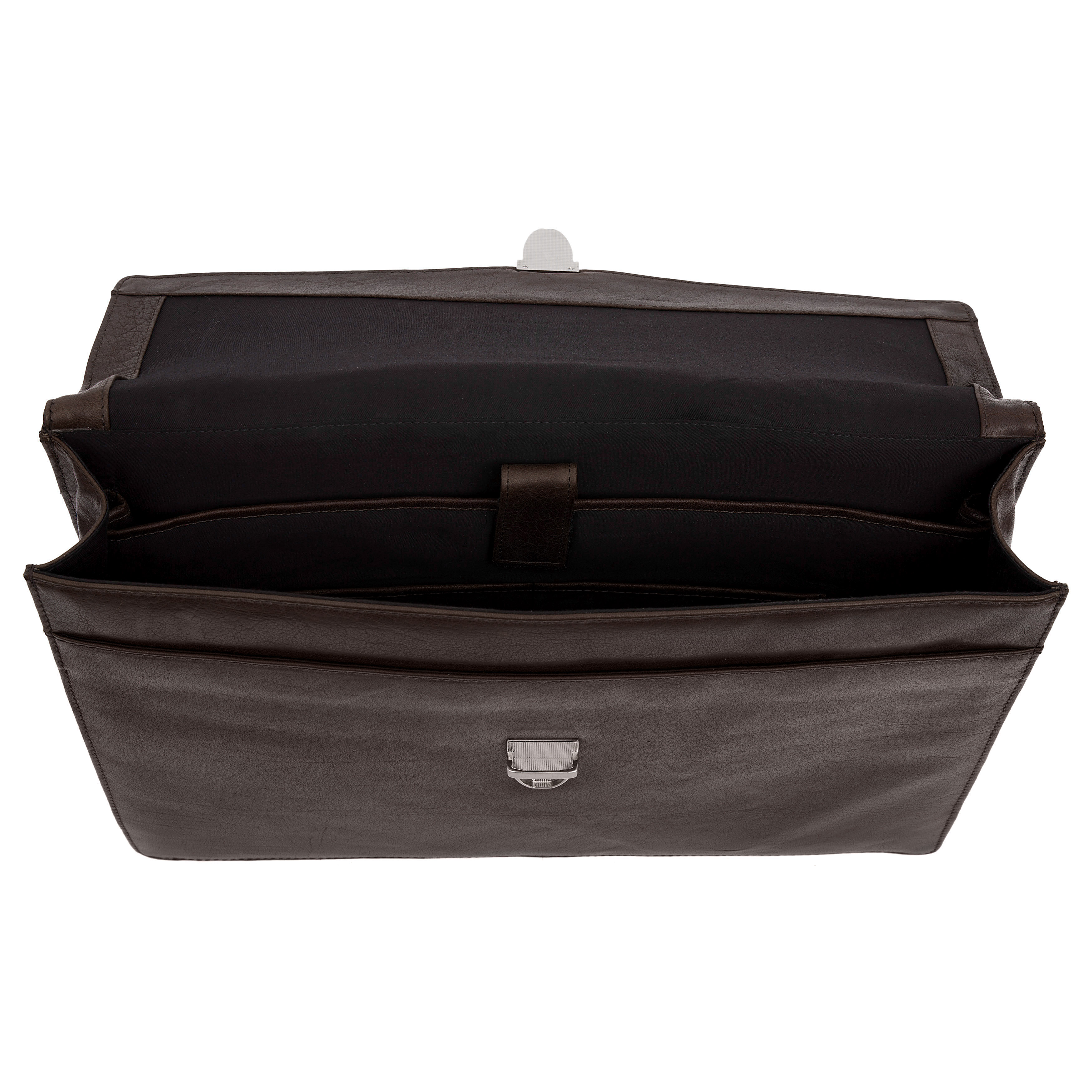 Serviette Montréal en cuir marron foncé - 7