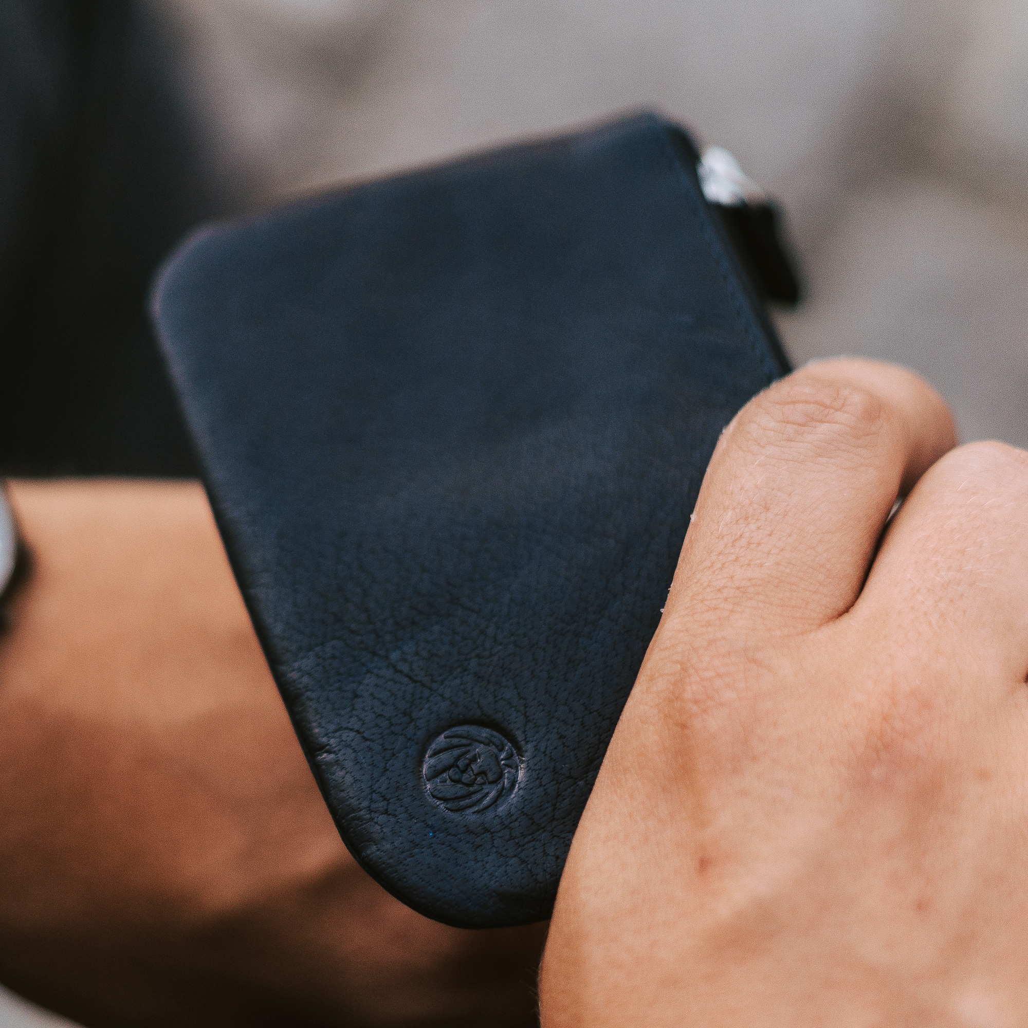 Montreal | Sporty Navy Blue RFID Leather Pouch - 7