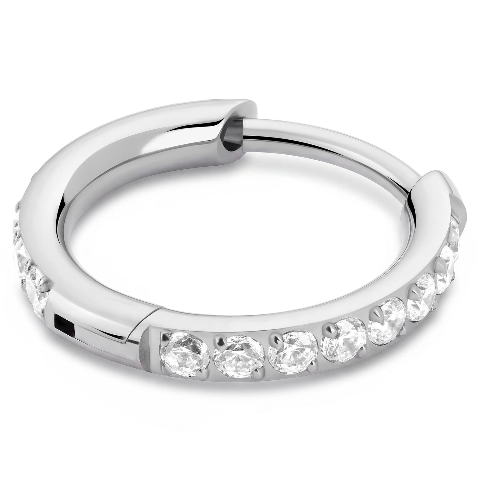 Aura | 10mm Titanium White Zirconia Hoop Earring Aura | 10mm Titanium White Zirconia Hoop Earring