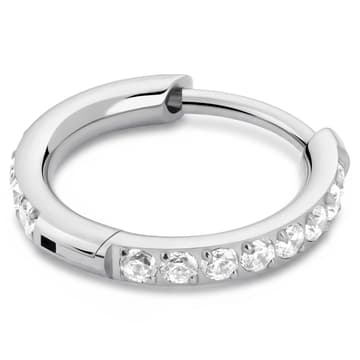 Aura | Pendiente de aro de titanio con circonita color blanco de 10 mm Aura | Pendiente de aro de titanio con circonita color blanco de 10 mm