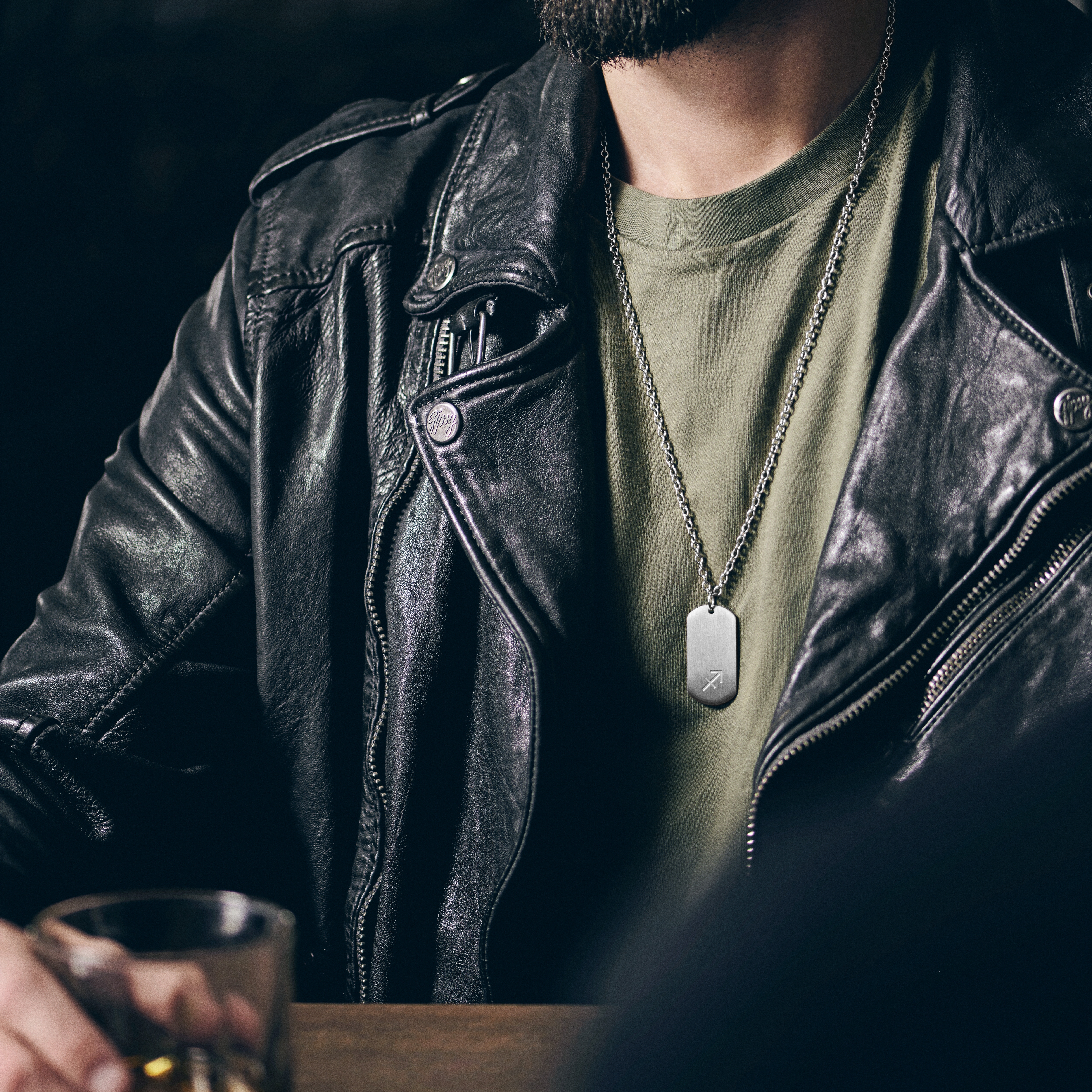 Сребристо стоманено колие зодия Стрелец - 4