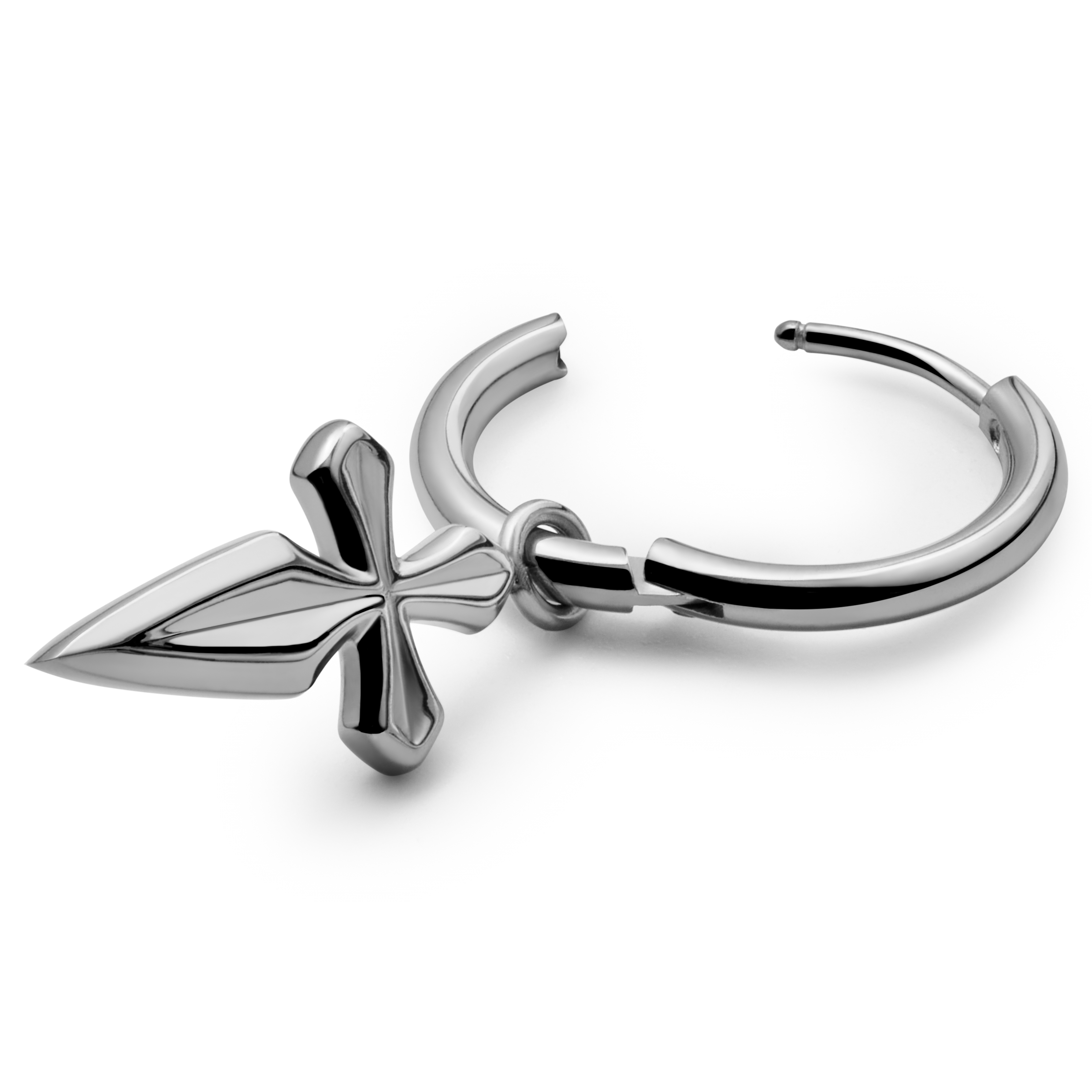 Hopeanvärinen Vasilios-rengaskorvakoru Pyhän Jaakobin ristillä - 2