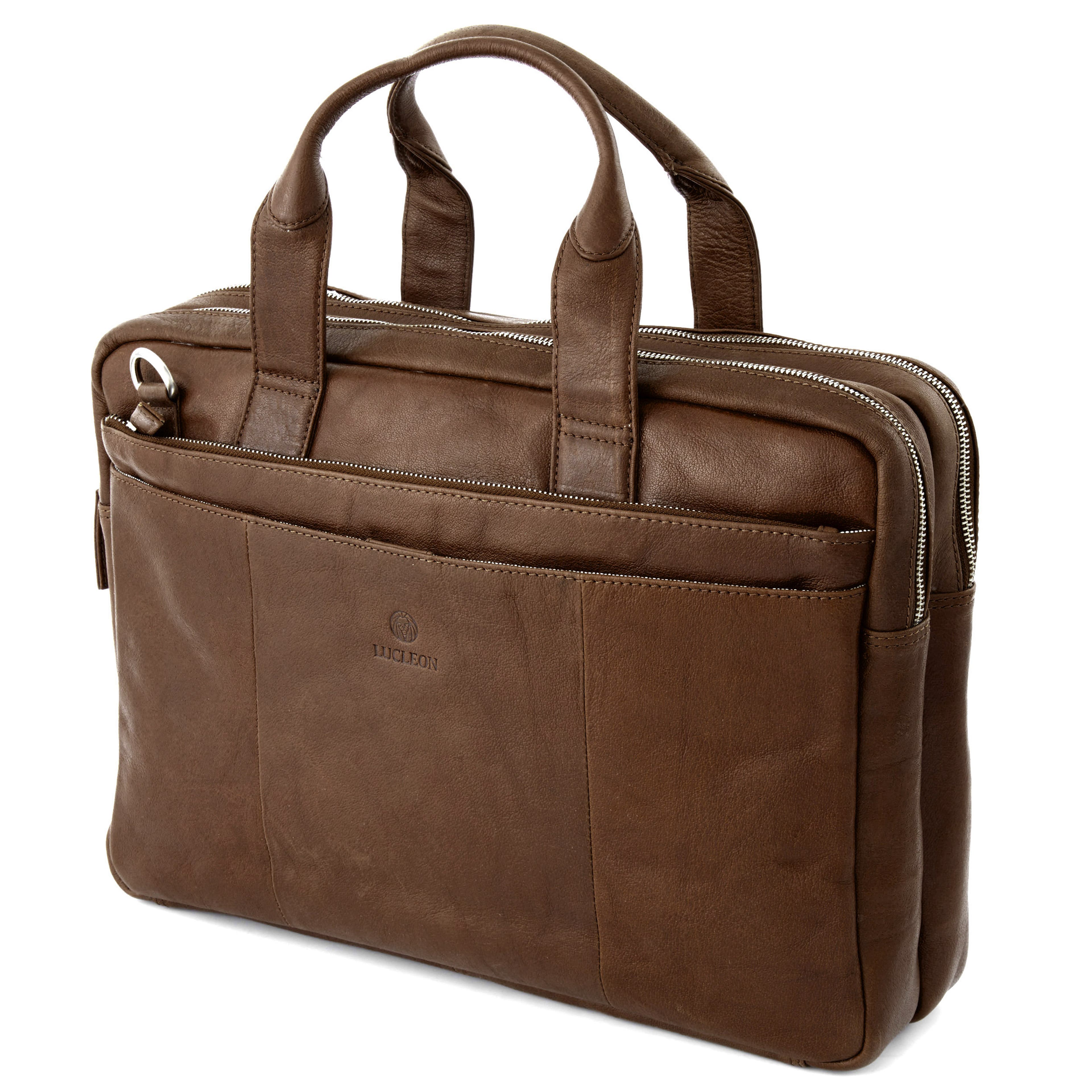 California | Dark Brown Leather Laptop Bag |