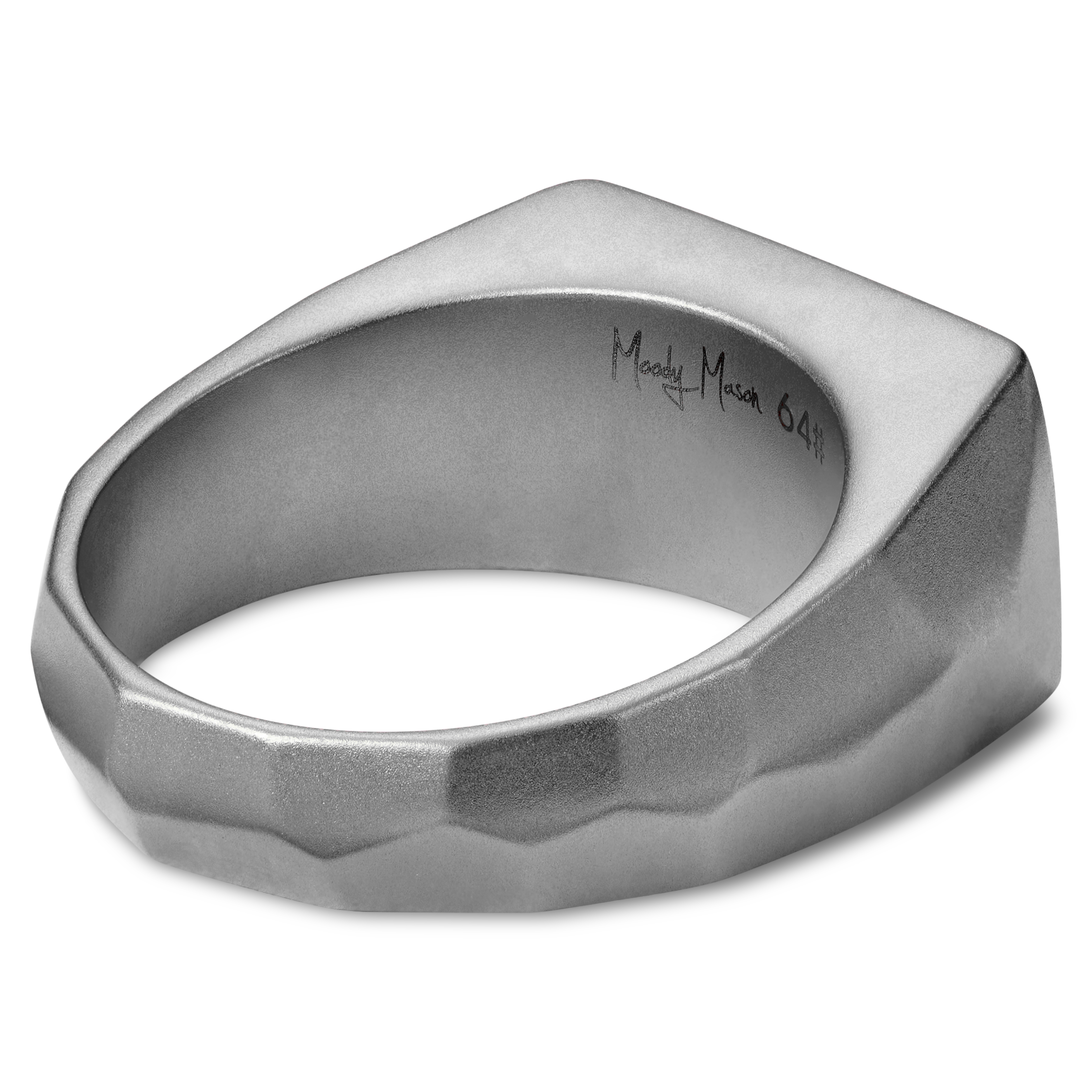 Сребрист пръстен печат с тюркоазеносин емайл Jax - 2