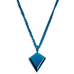 Iconic | Blue Stainless Steel Arrowhead Necklace