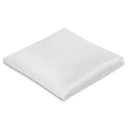 Бяла кърпичка за сако от копринен туил