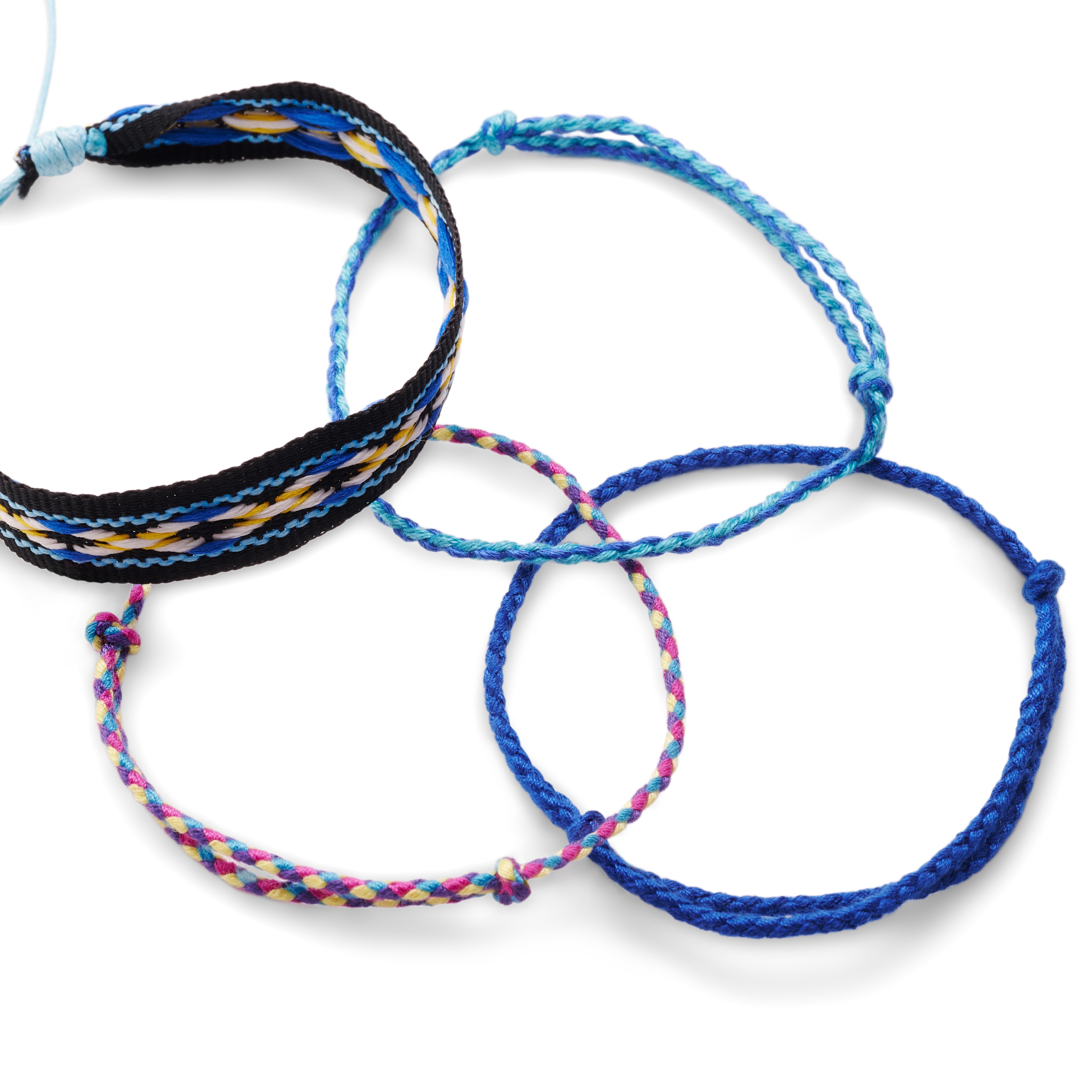 Krāsaina tekstila sērfotāju rokassprādze gaiši zilā krāsā - 6