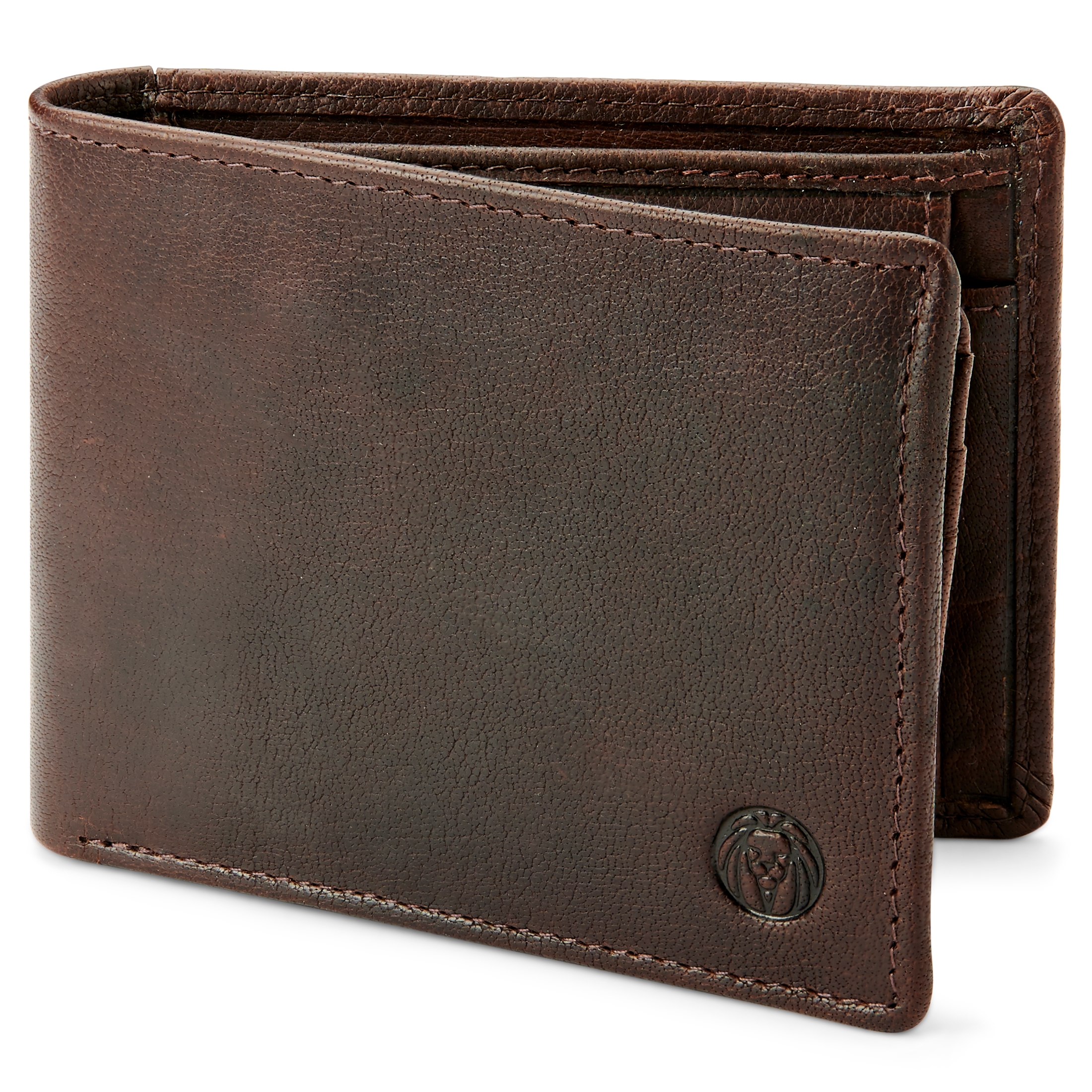 Brązowy skórzany podwójny portfel Montreal - 1
