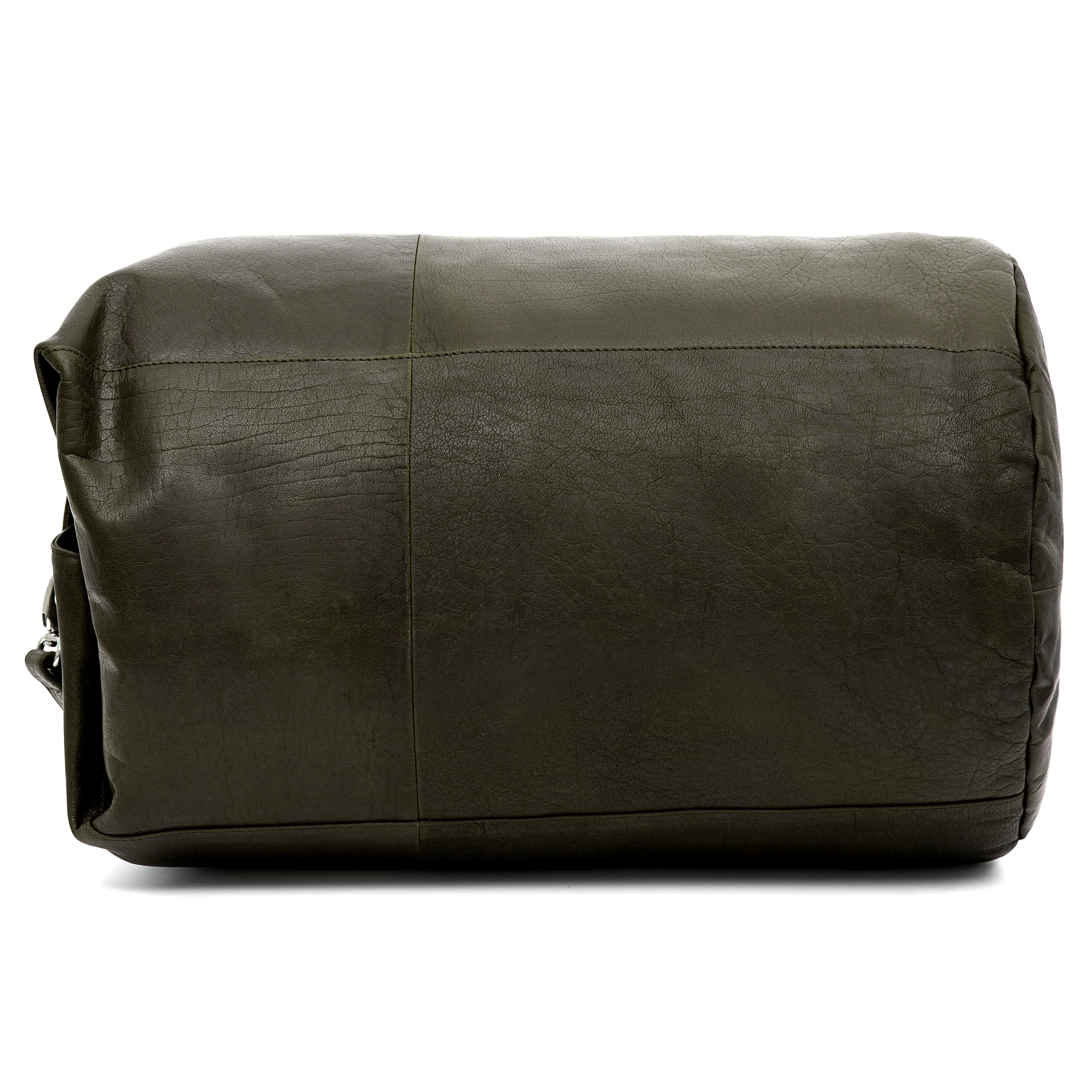 Montreal Classic Leather Olive Duffel Bag - 6