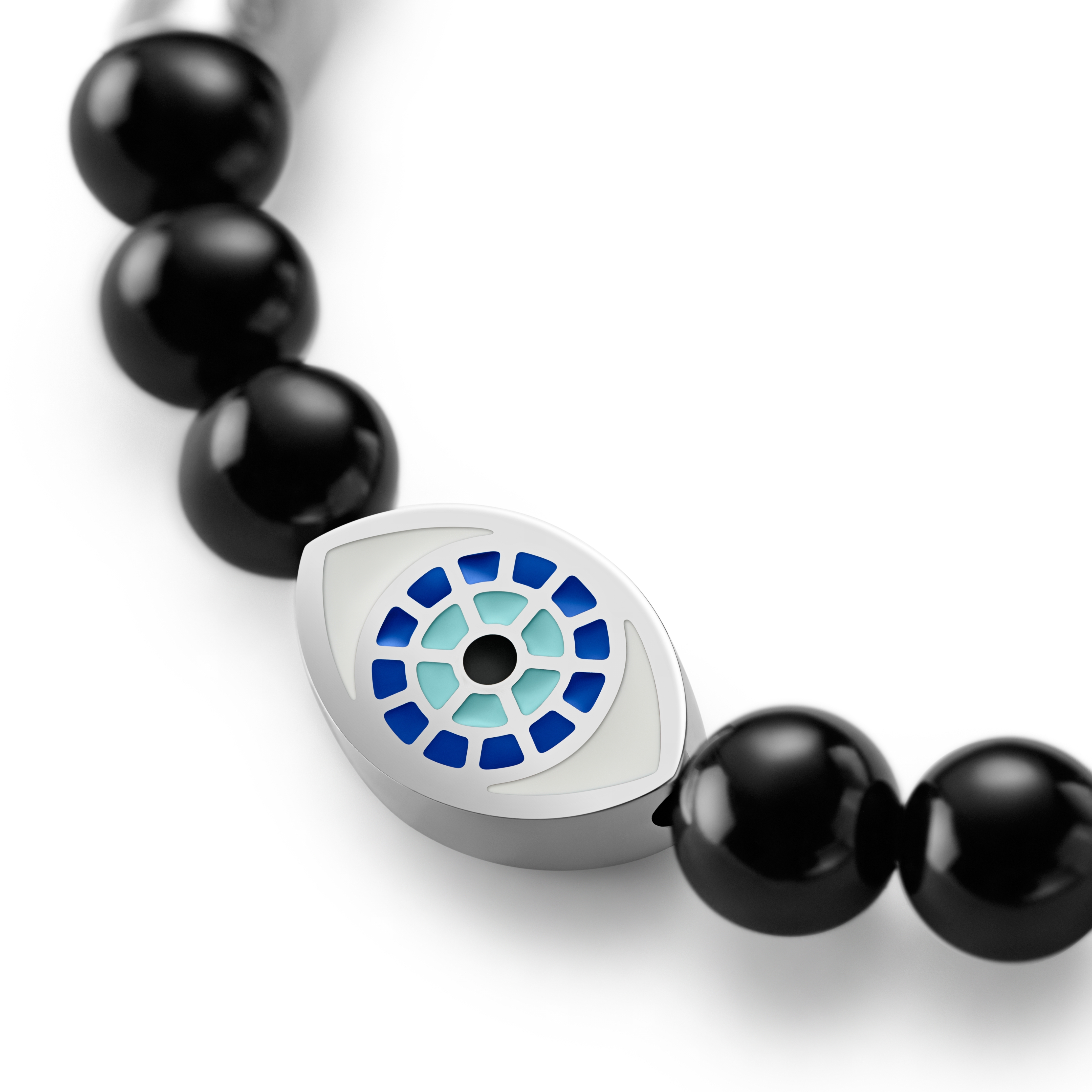 Evil Eye | Сребриста гривна с оникс - 3