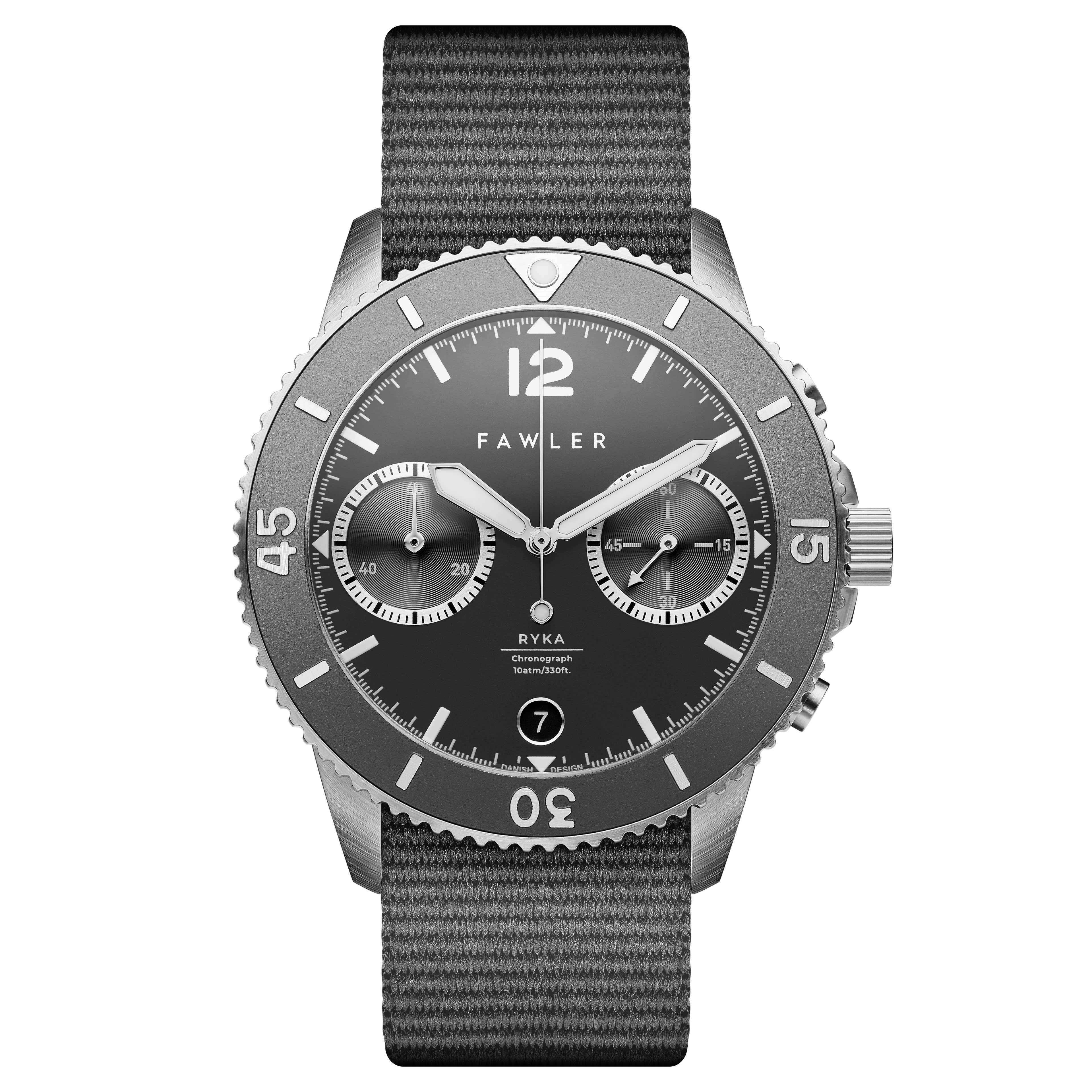 Ryka | Stalowo-szary wojskowy zegarek do nurkowania