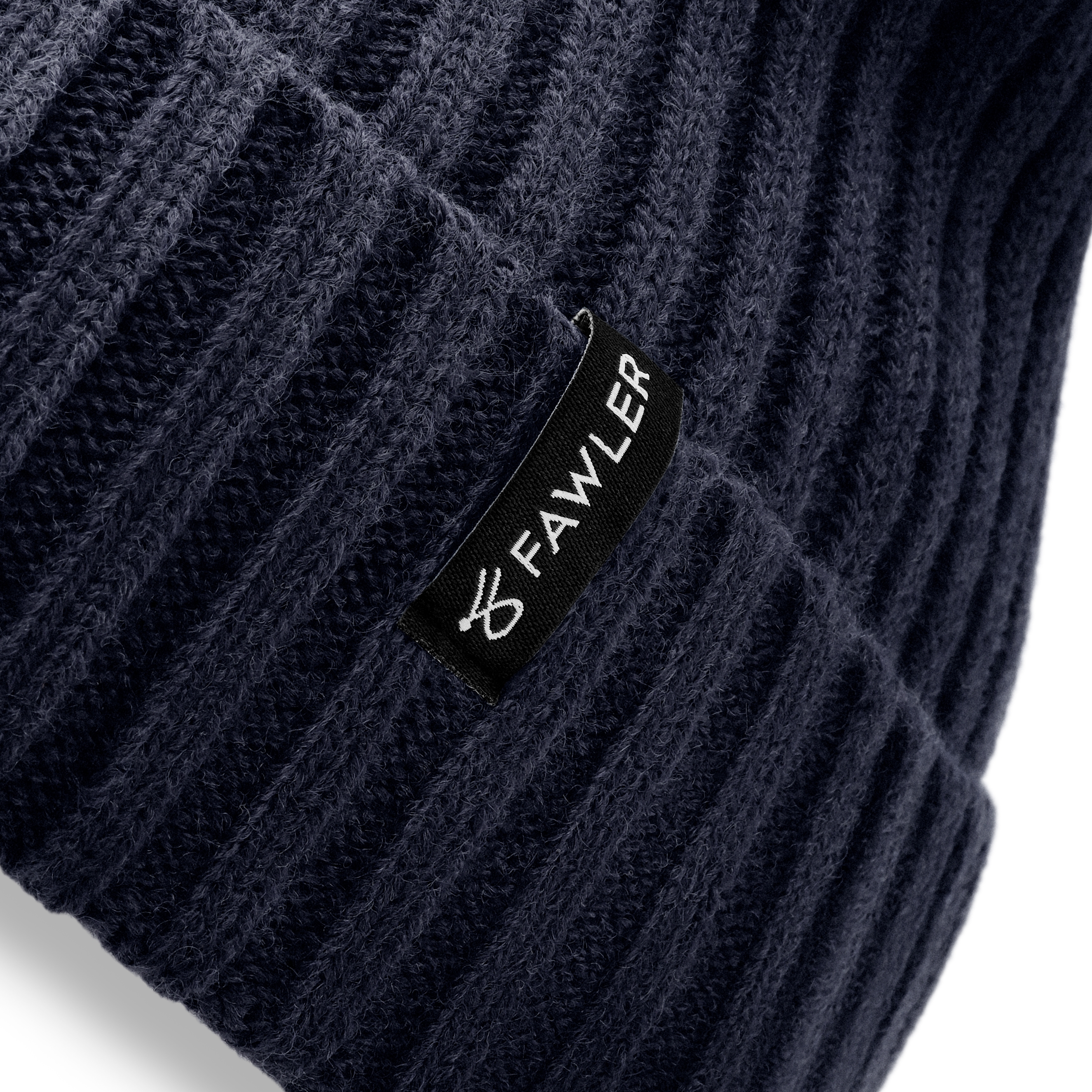 Arctic | Tummansininen Ribbineulottu Villasekoitepipo - 3