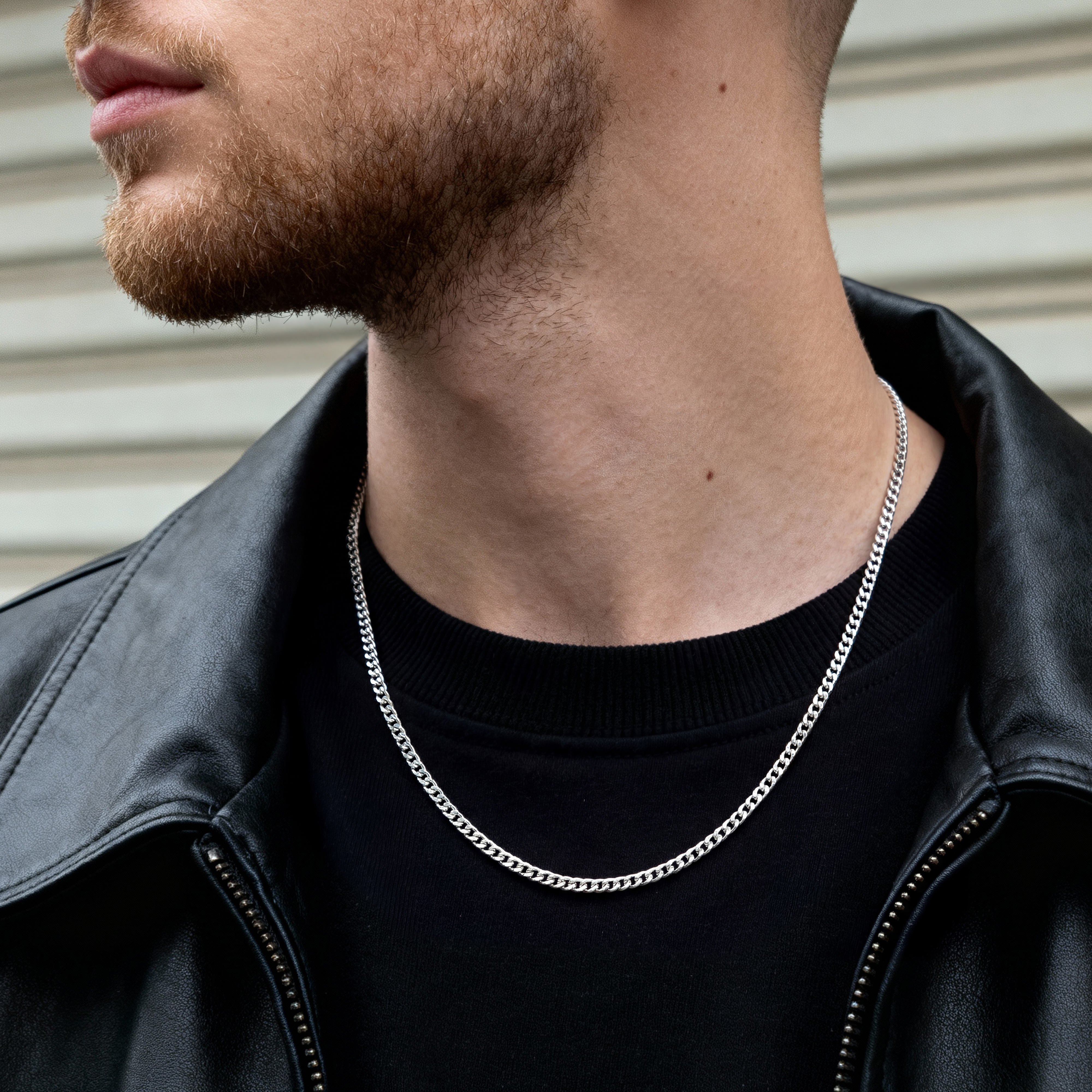 Chaîne argentée à mailles de 4 mm - 4