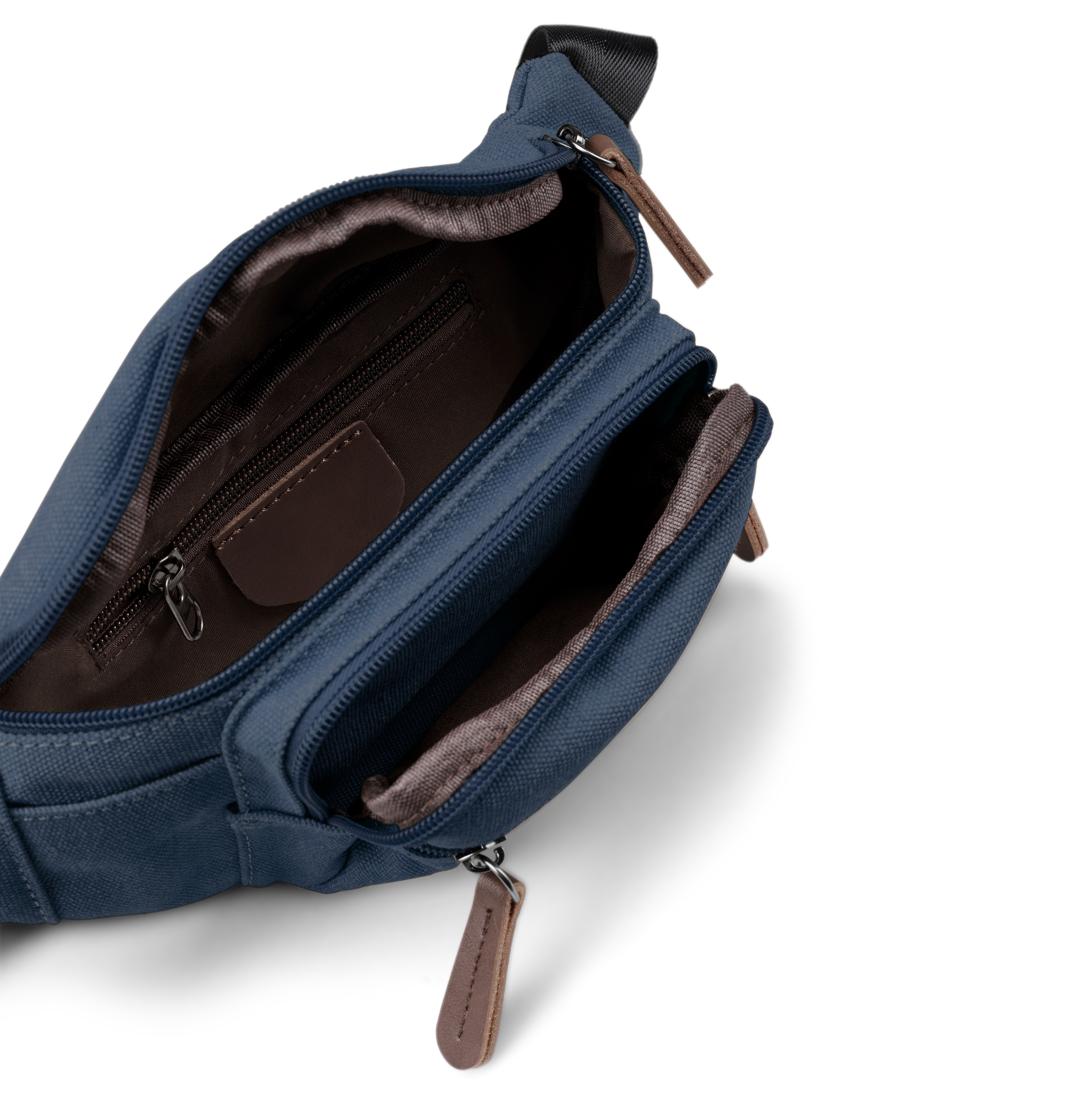 Jeansblå Midjeväska i Canvas med Bruna Läderdetaljer - 3