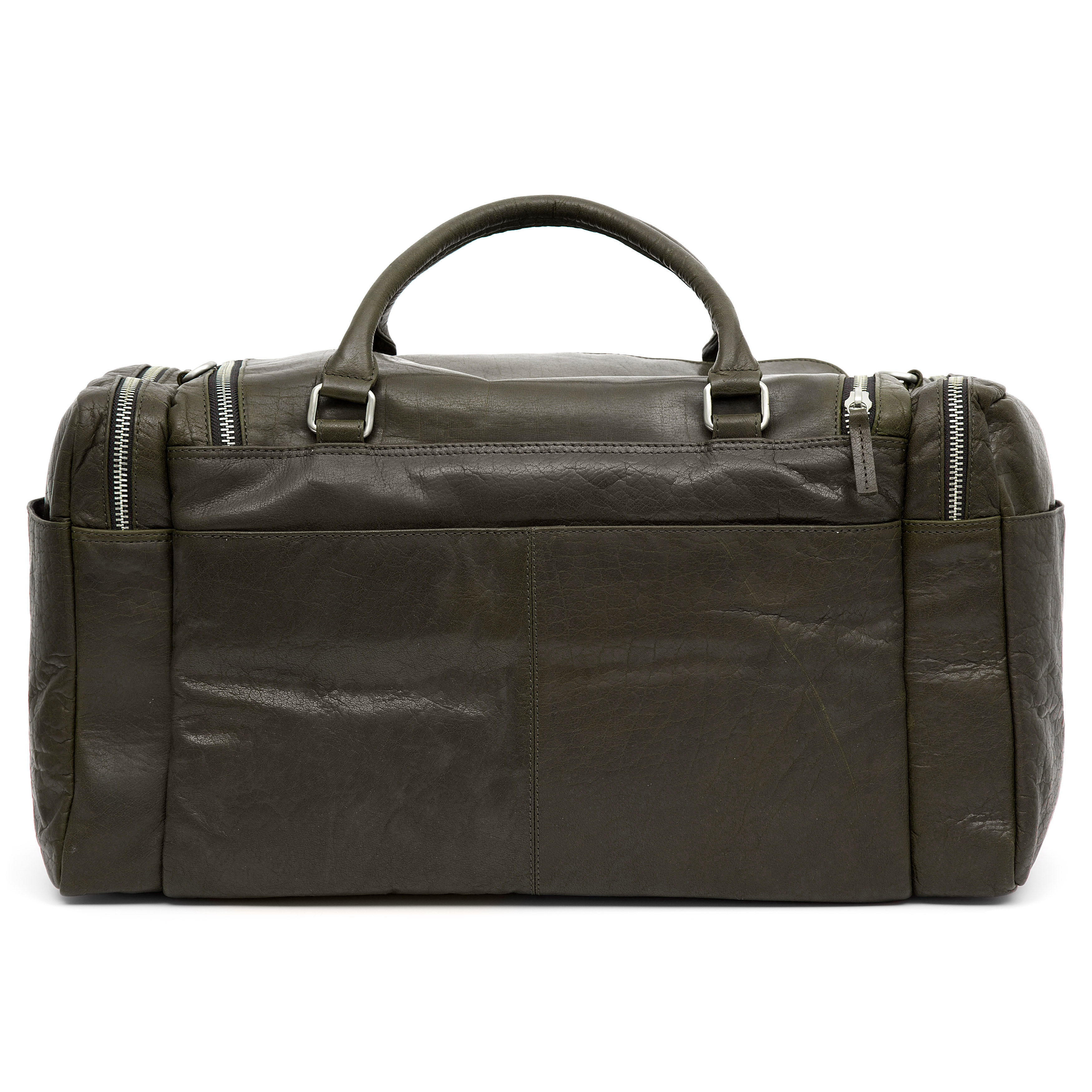 Montreal Olivgrüne Leder Reisetasche - 4