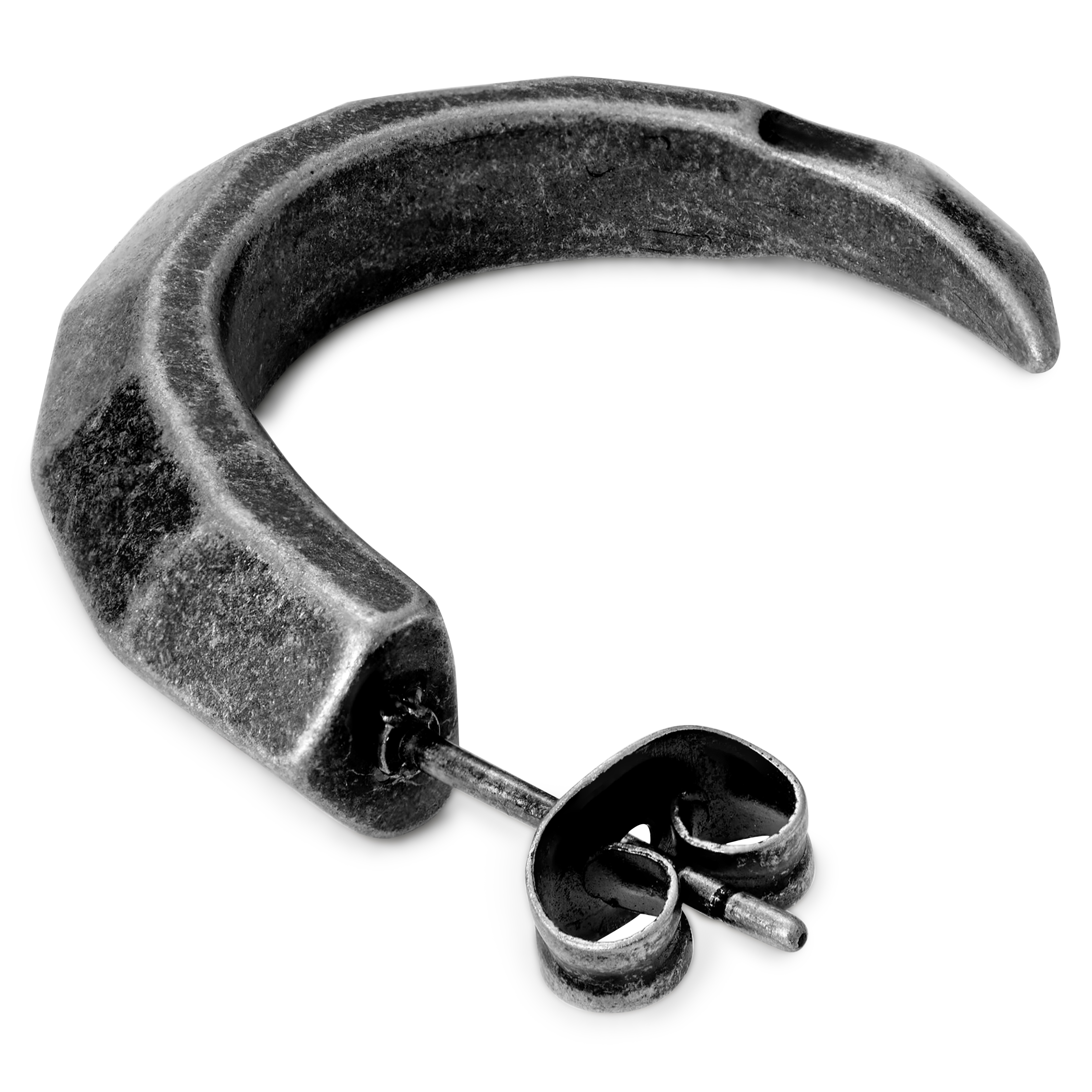 Boucle d'oreille Jax en acier gris foncé - La serre - 2