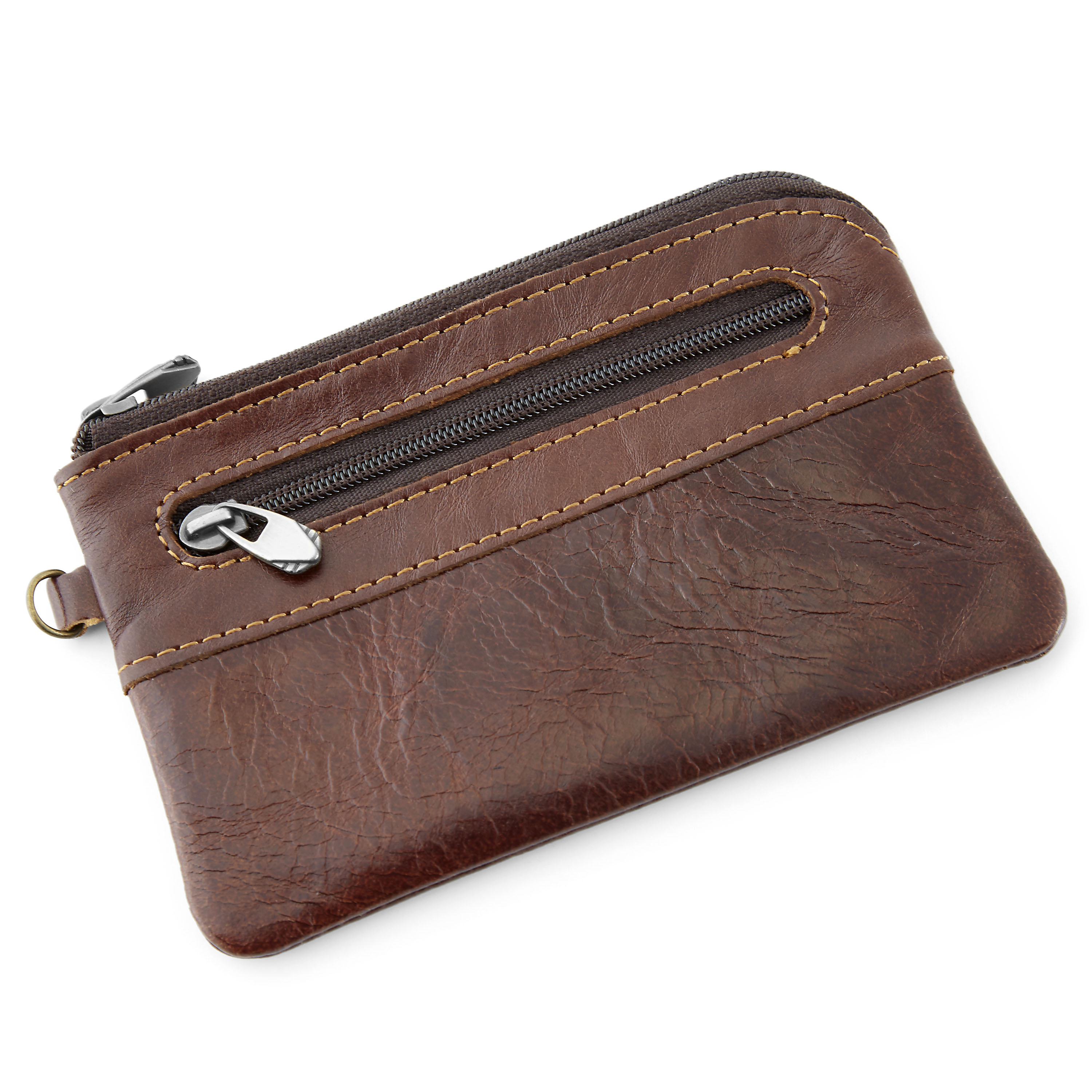 Braune Mini Leder Geldbörse - 5