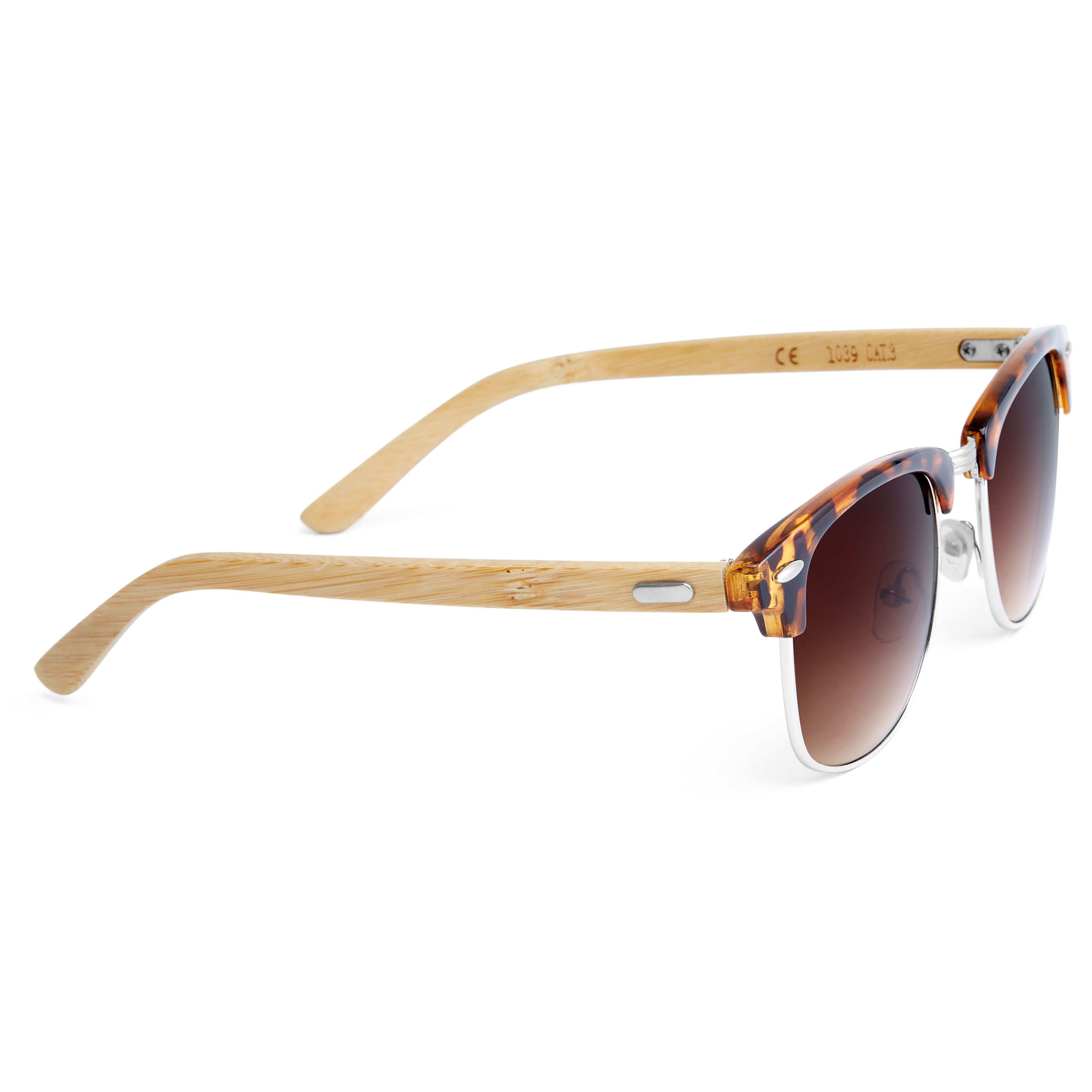 Gradient Brown Tortoise Wood Sunglasses - 3