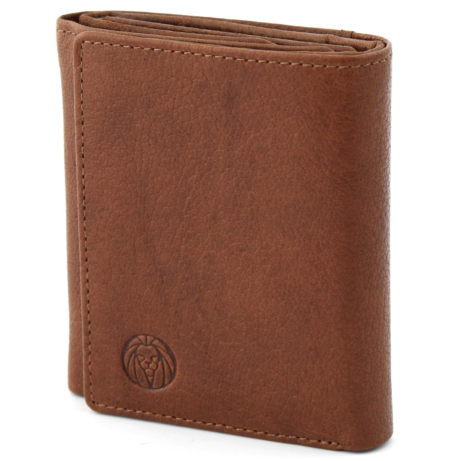 Cartera de piel California plegable marrón tostado Cartera de piel California plegable marrón tostado