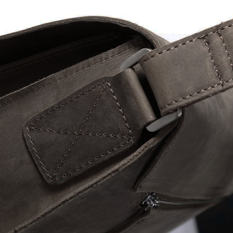 Slick Khaki Leather Briefcase - 7