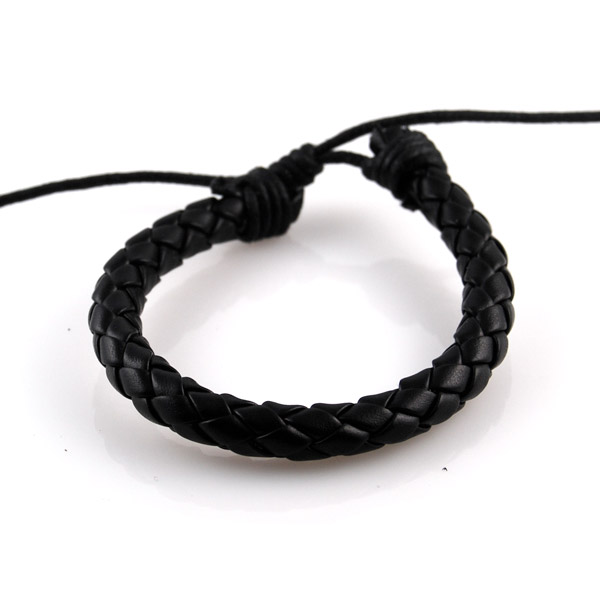 Sort Flettet Snorarmbånd - 1