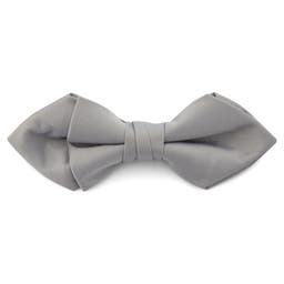 Light Grey Basic Pointy Pre-Tied Bow Tie