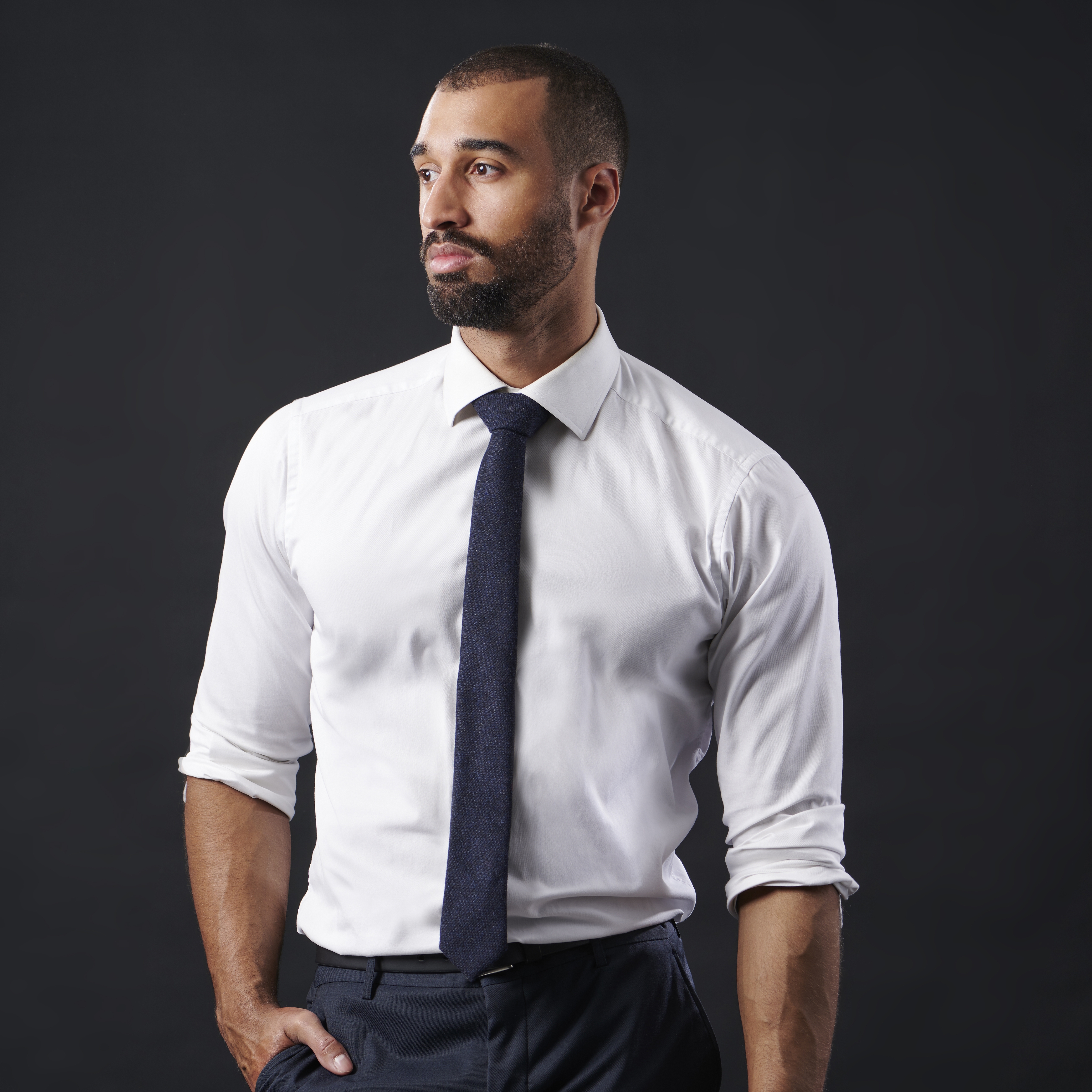 Marineblaue Krawatte Aus Wolle  - 4