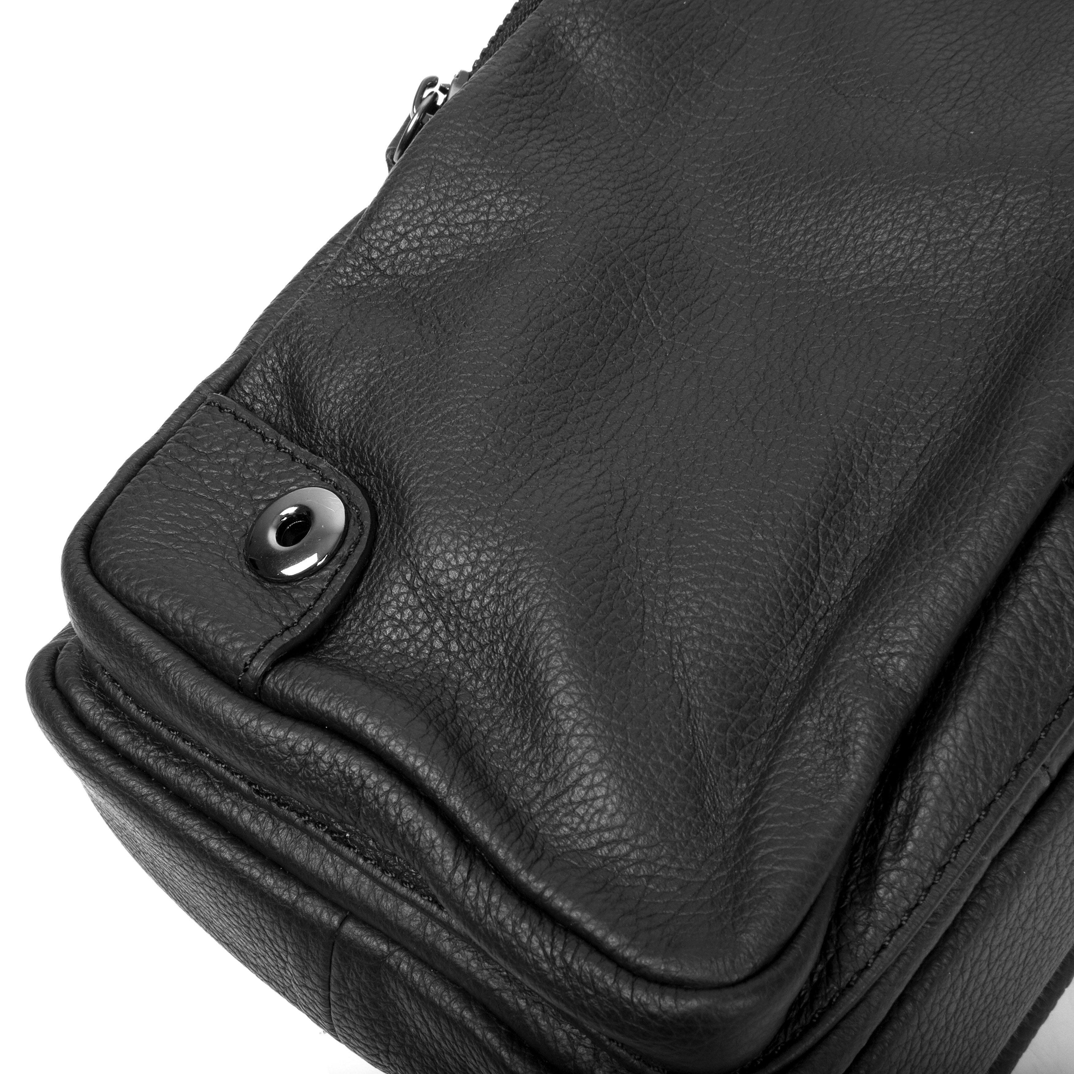 Schwarze Mini Ledertasche - 9