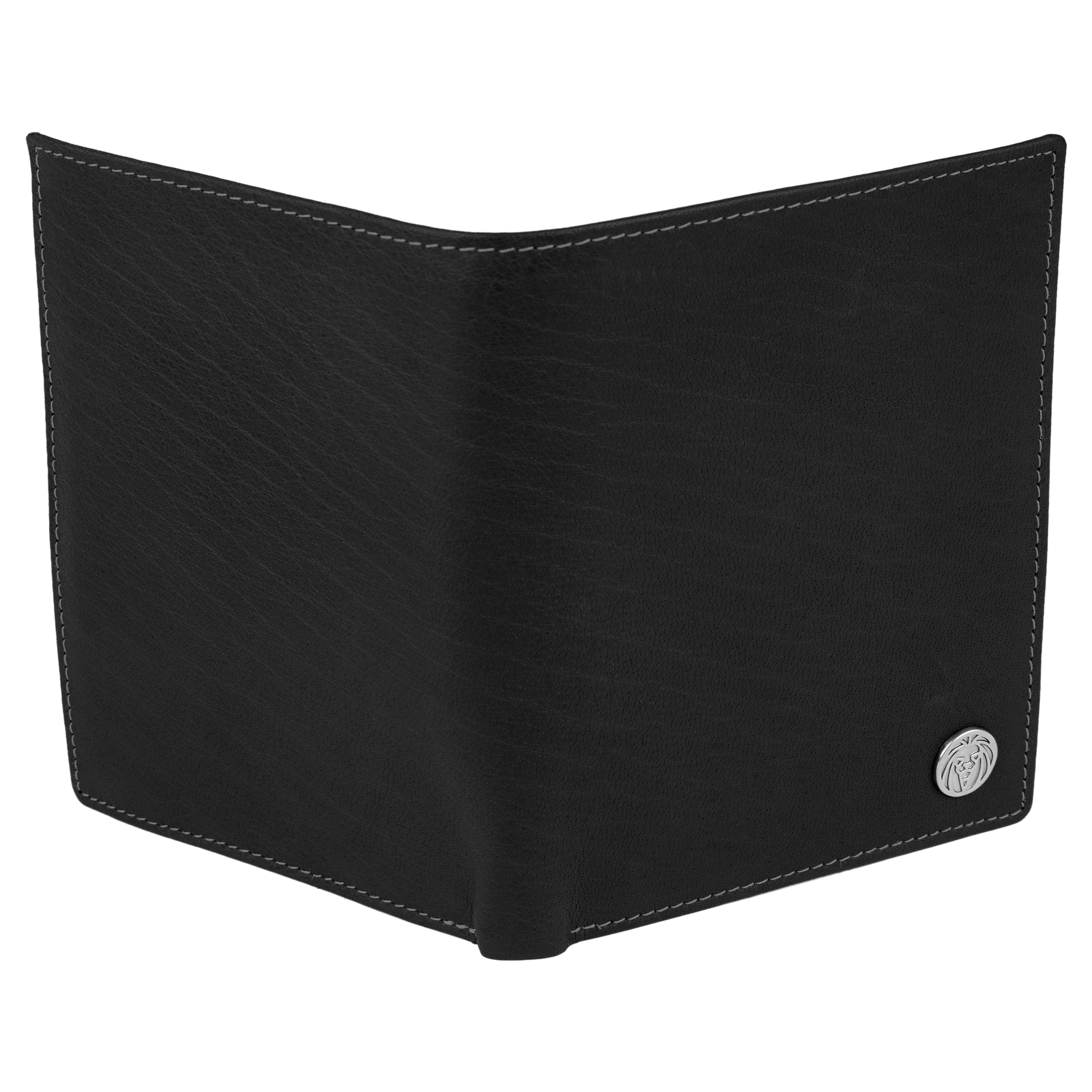 Cartera con tarjetero negra XL Oxford  - 3