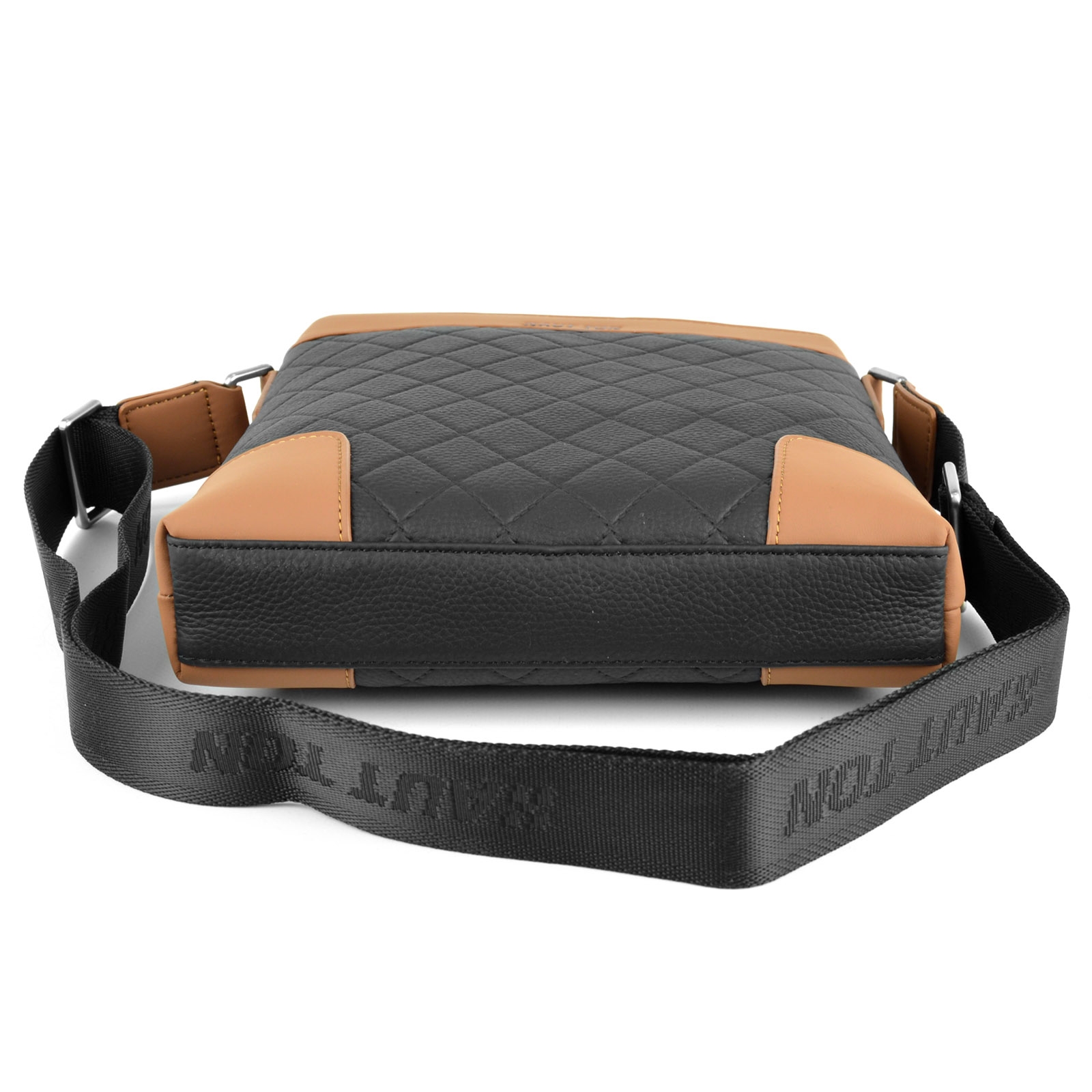 Sort/Brun Rutemønstret Skinnveske - 6