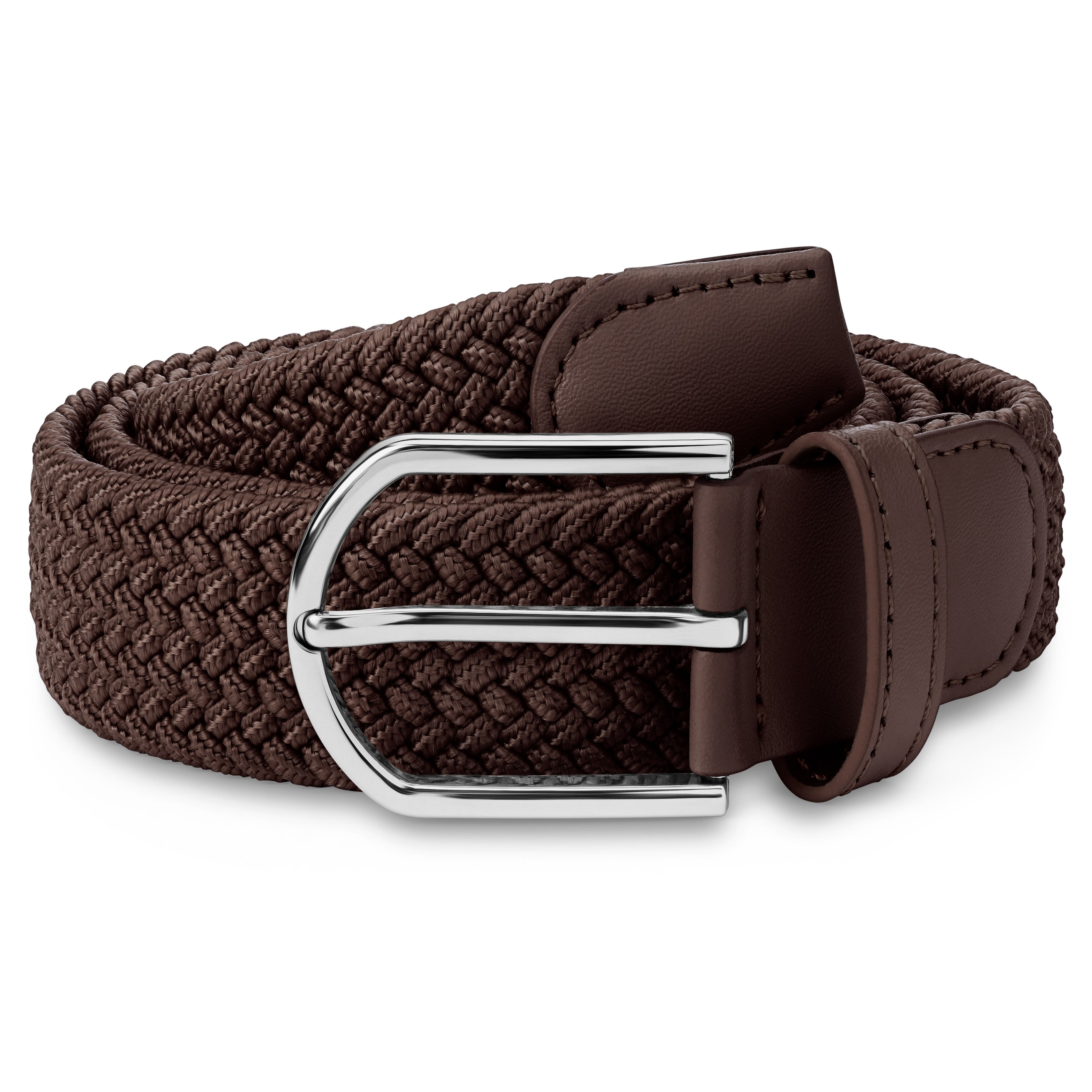 Brown Elastic Knitted Canvas Belt Brown Elastic Knitted Canvas Belt