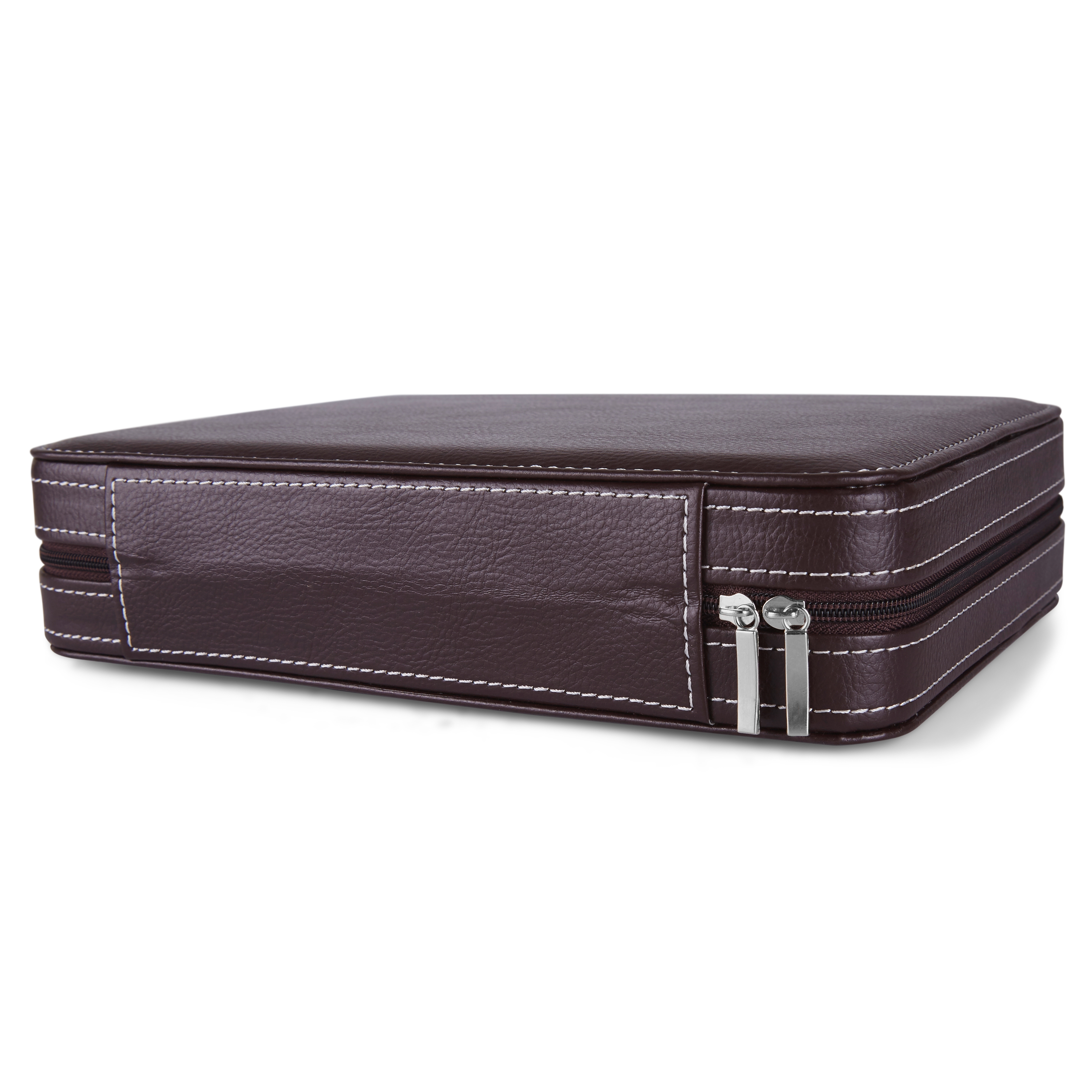 Custodia porta orologi da viaggio in ecopelle marrone scuro - 8 Orologi - 5