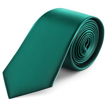 Cravate en satin vert émeraude - 8 cm