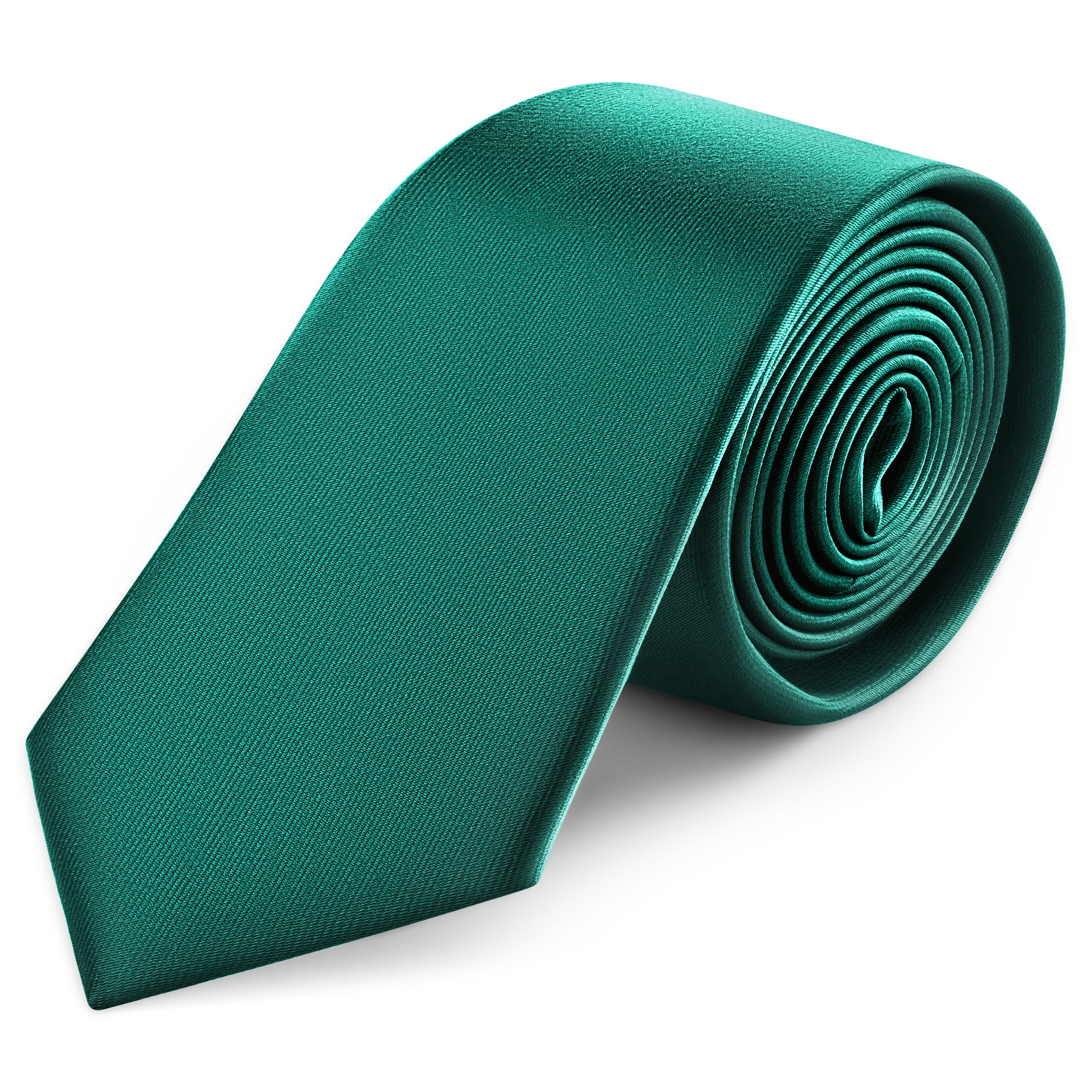 Corbata de satén verde esmeralda de 8 cm