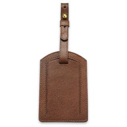 Luggage Tag | Dark Brown Full-Grain Buffalo Leather | Rounded